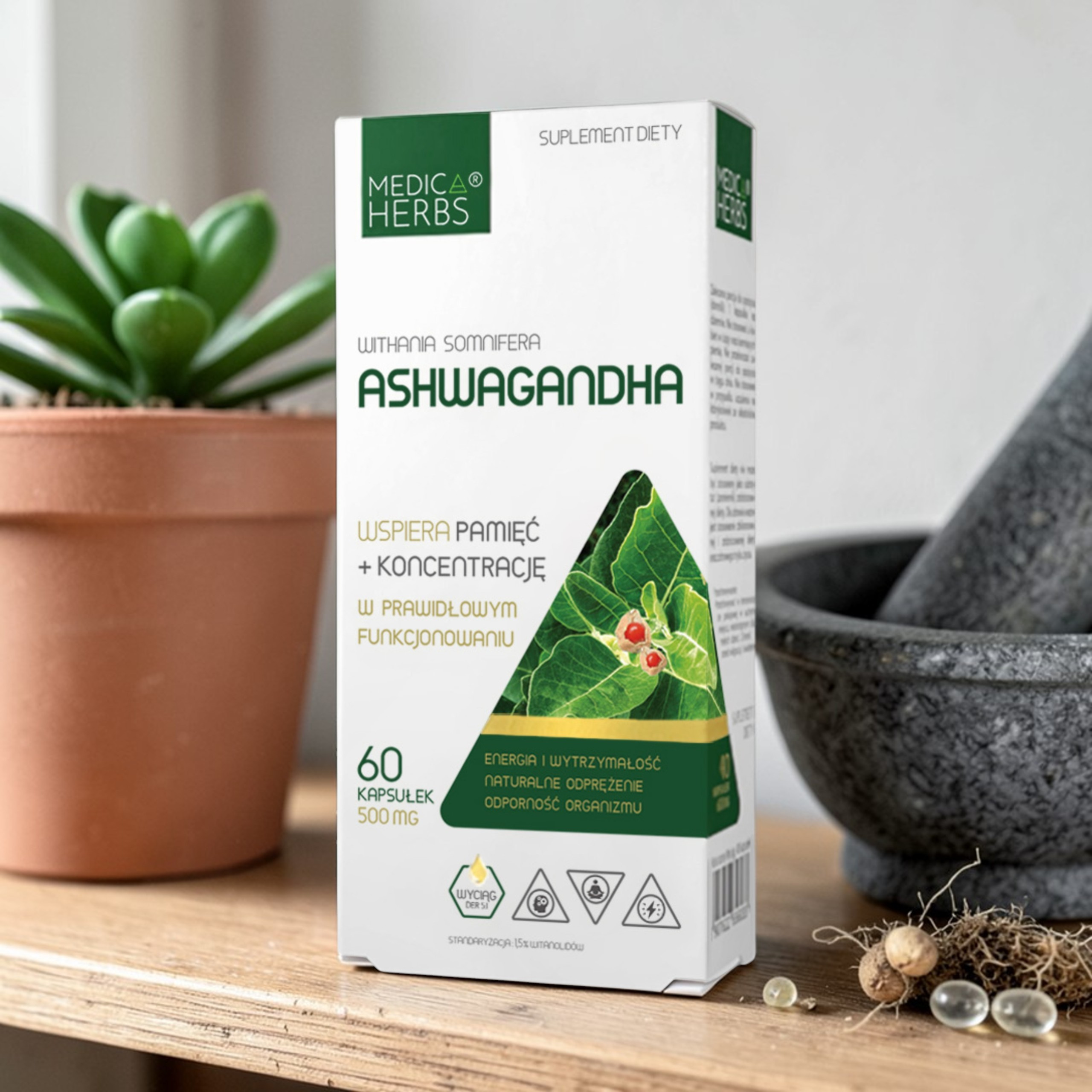 MEDICA HERBS - Ashwagandha 500mg - 2x 60caps.
