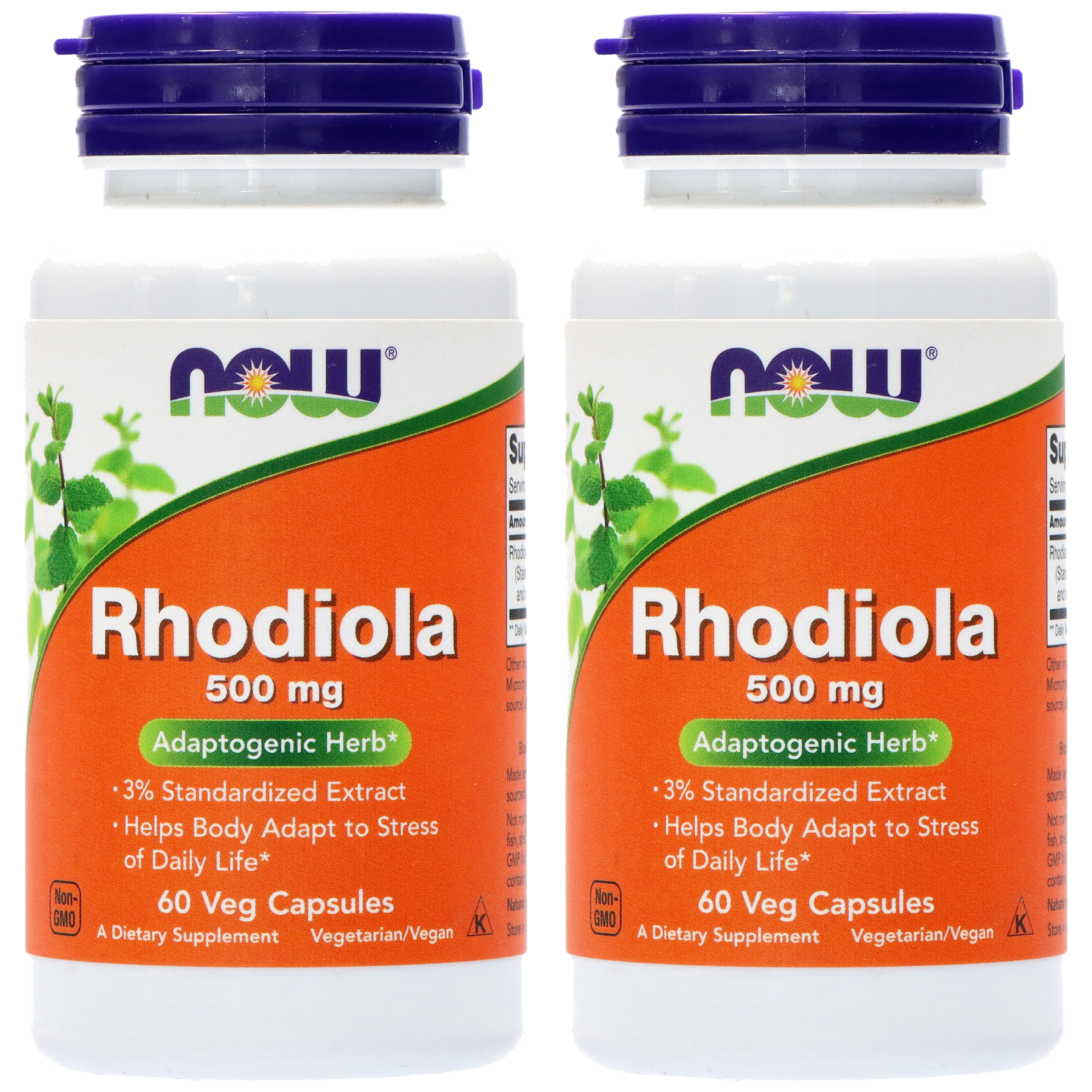 NOW Rhodiola Rosea 500 mg Extract - 2x 60 vcaps