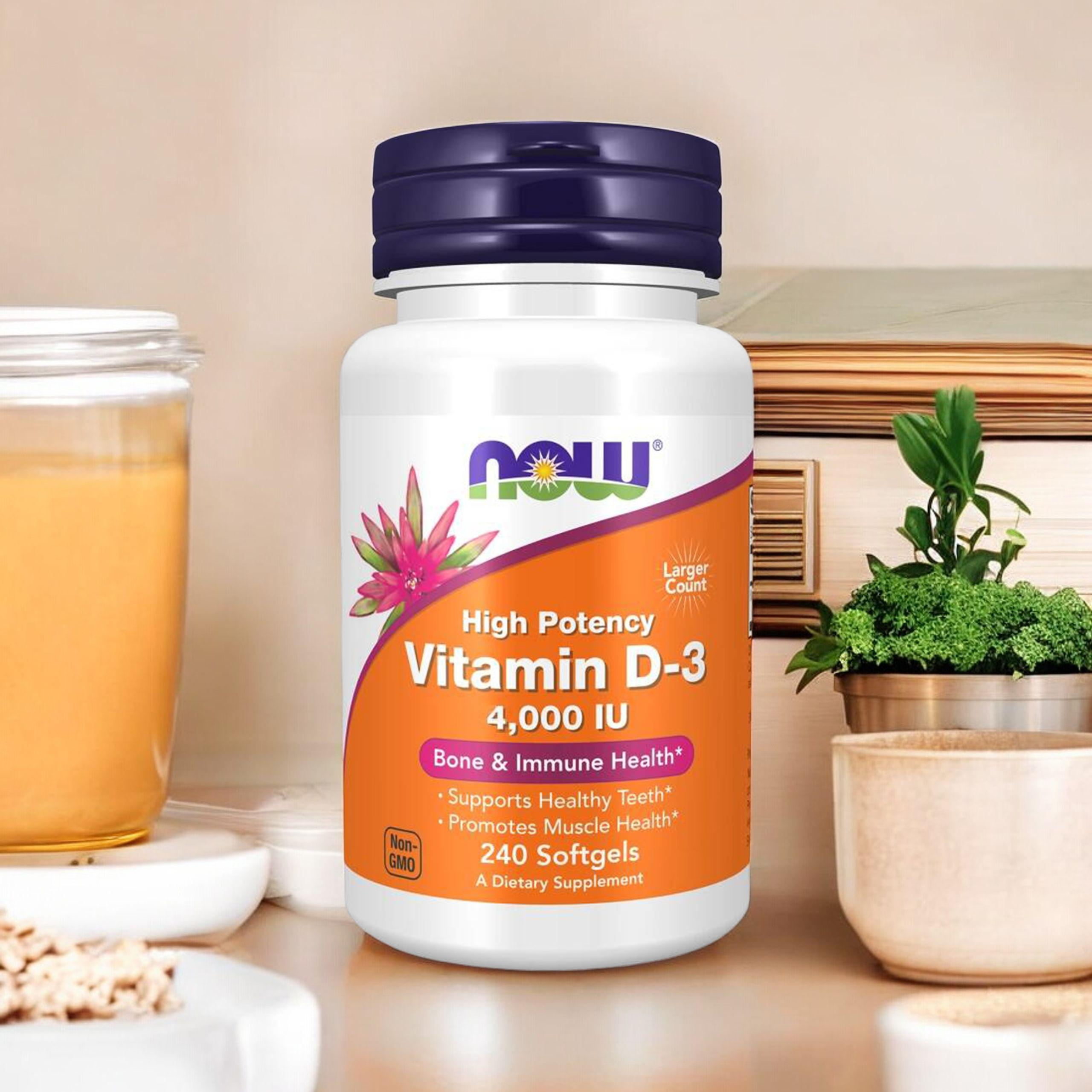 NOW Vitamin D3 4000IU - 2x 240softgels