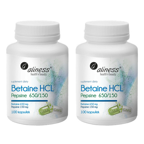 ALINESS - Betaine HCL Pepsine 650/150 - 2x 100caps.