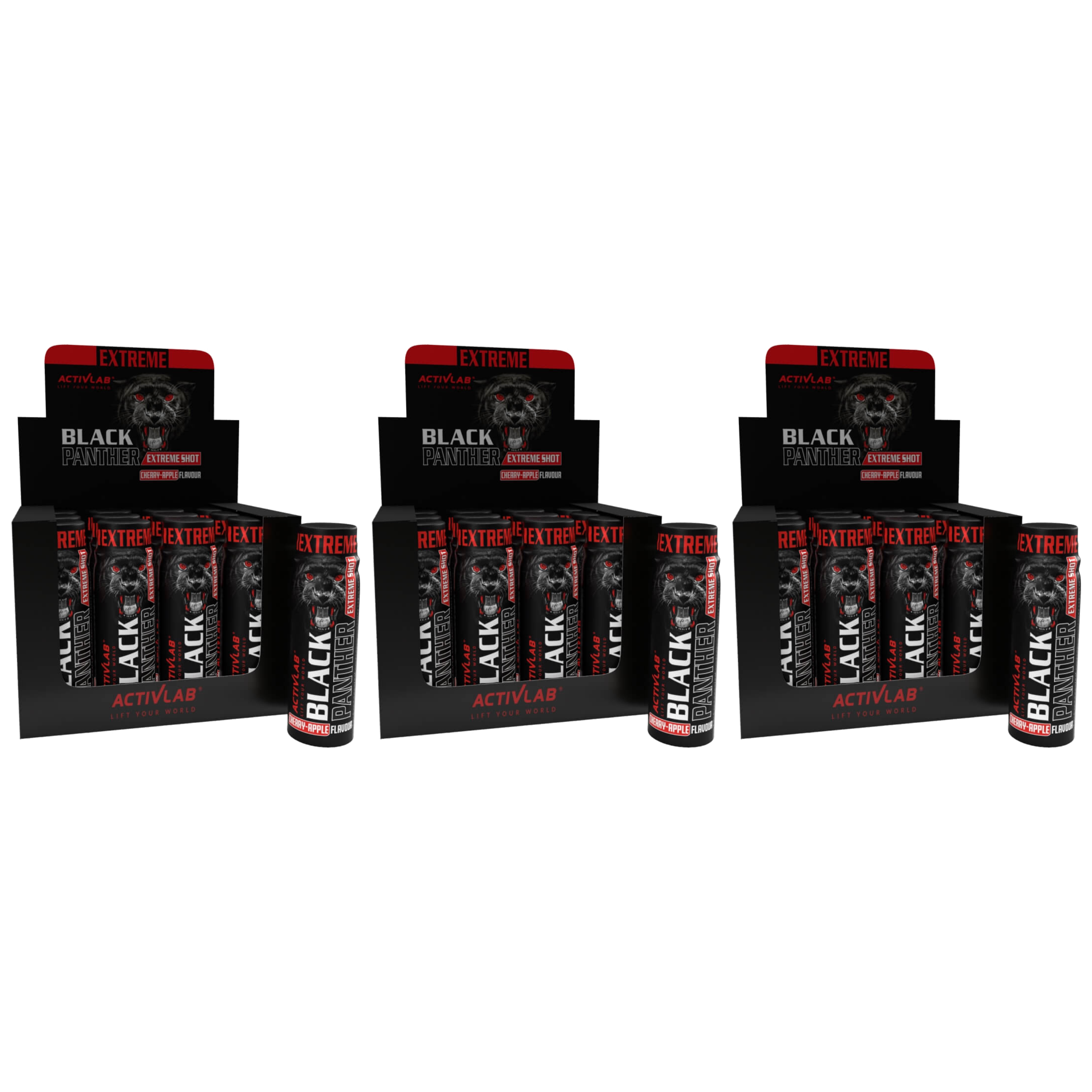 ACTIVLAB - Black Panther Extreme Shot - 12x 3x 80ml - Cherry Apple