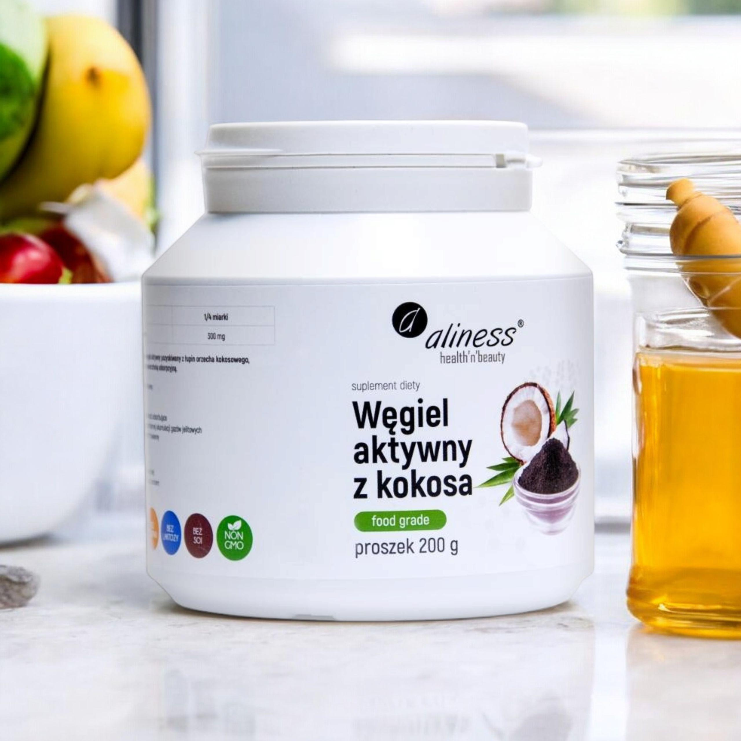 ALINESS - Węgiel Aktywny z Kokosa - 200g