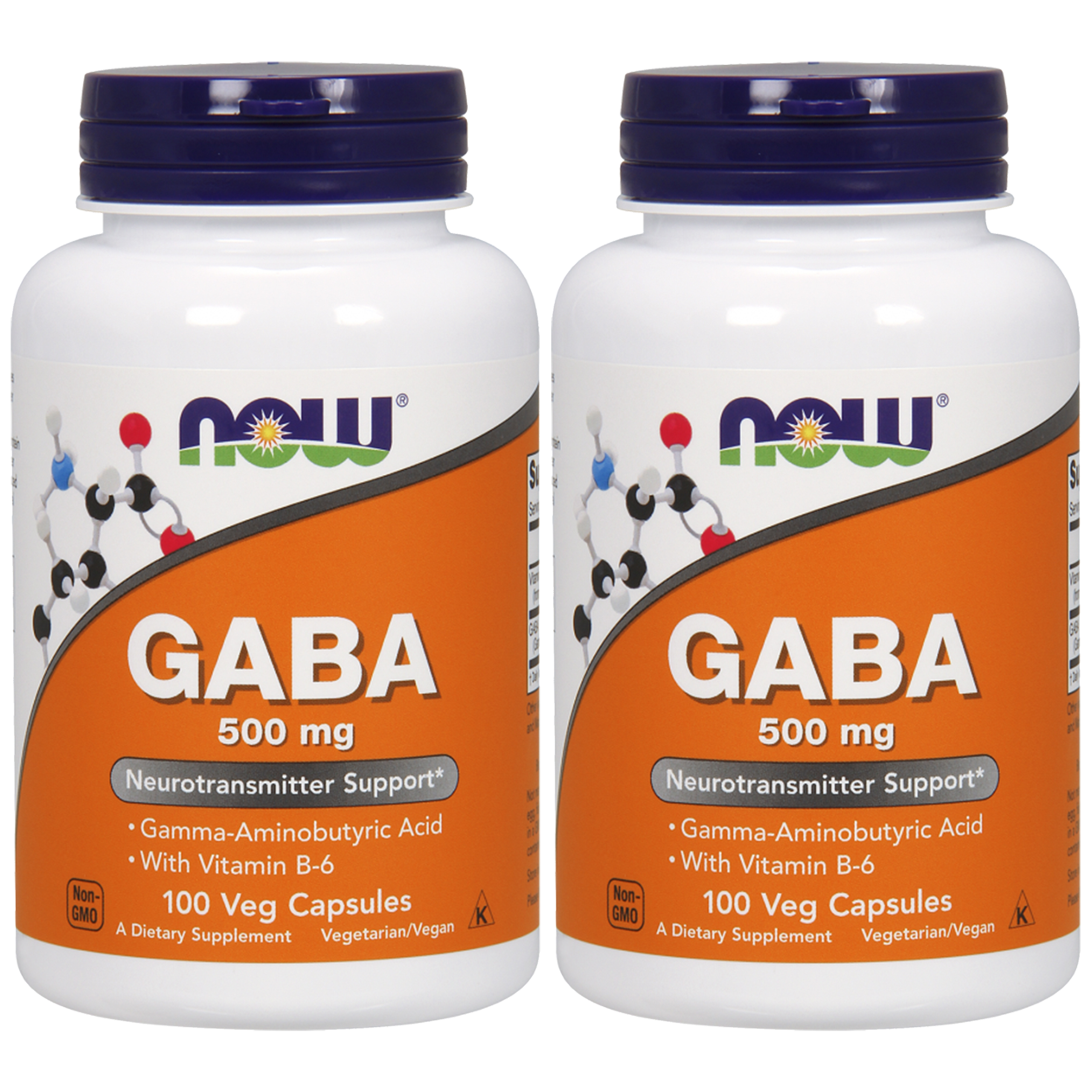 NOW GABA 500mg - 2x 100veg caps