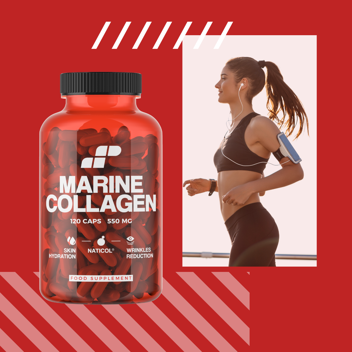 3x MP NUTRITION Marine Collagen 550mg - 120caps - Kolagen Rybi Naticol