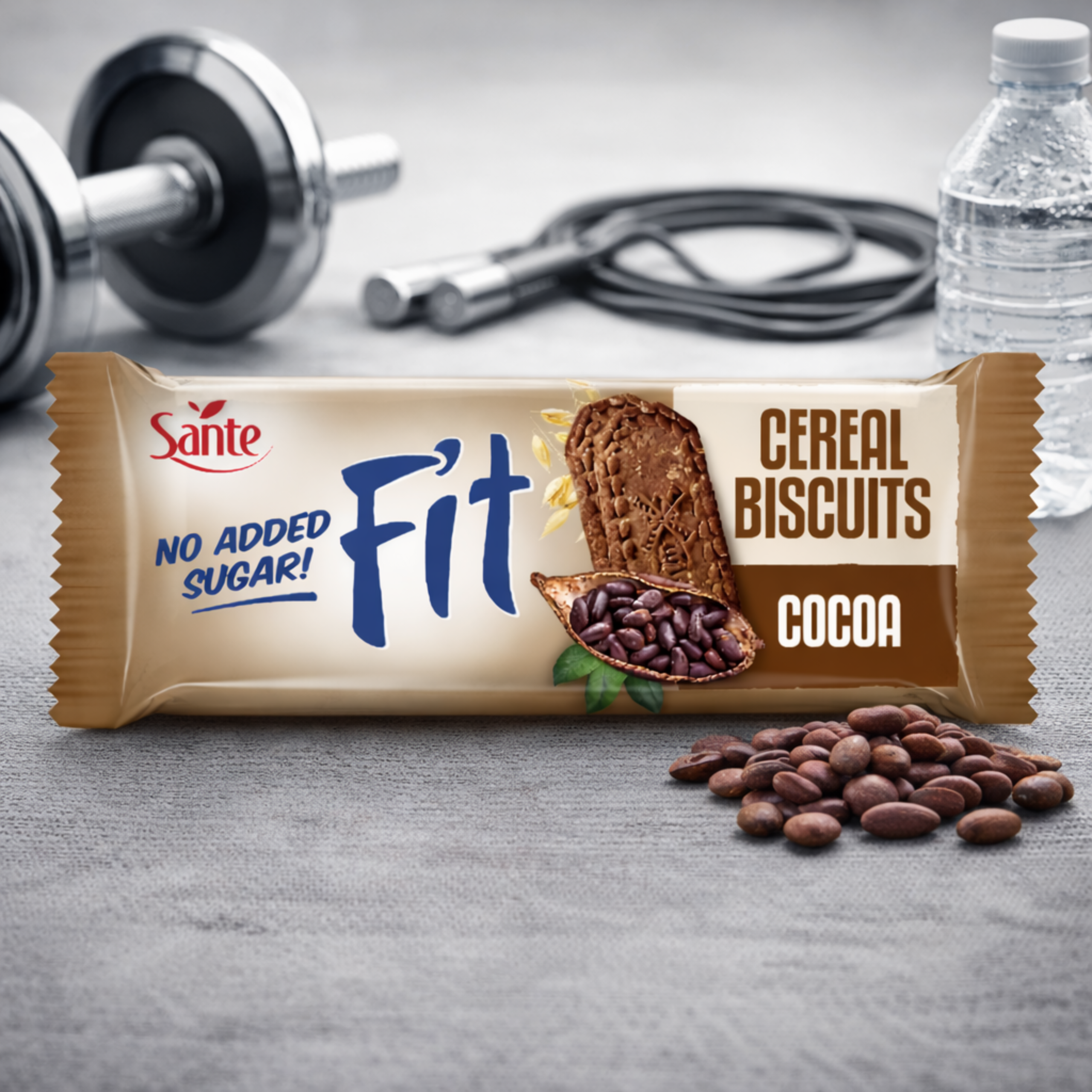 SANTE - Fit Cereal Biscuits - 20x 50g - Cocoa