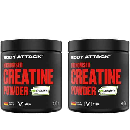 BODY ATTACK Creatine Powder Creapure - 2x 300g - Natural