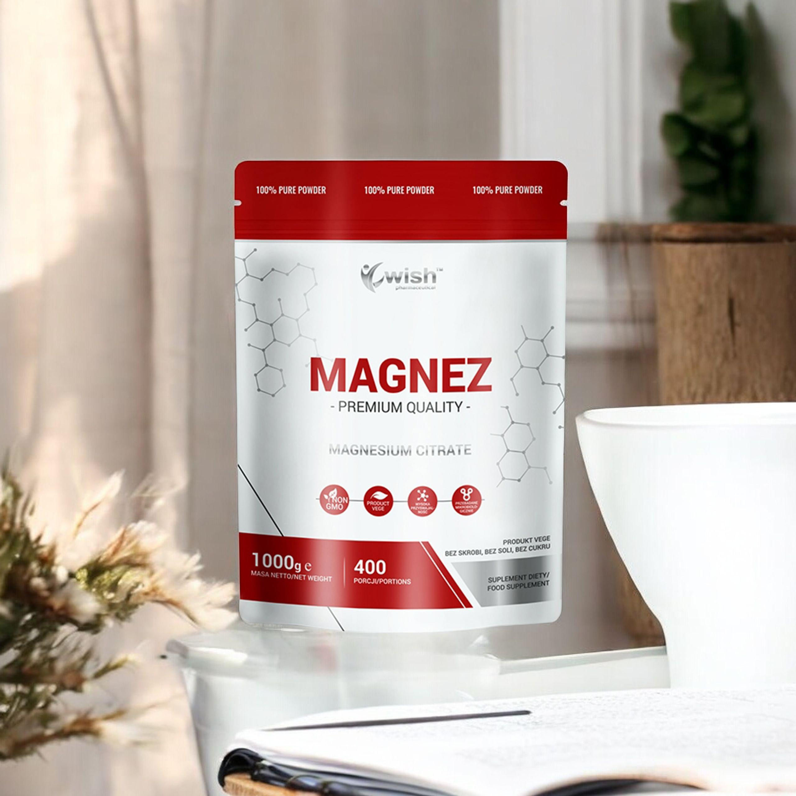 WISH Pharmaceutical Cytrynian Magnezu - 3x 1000g