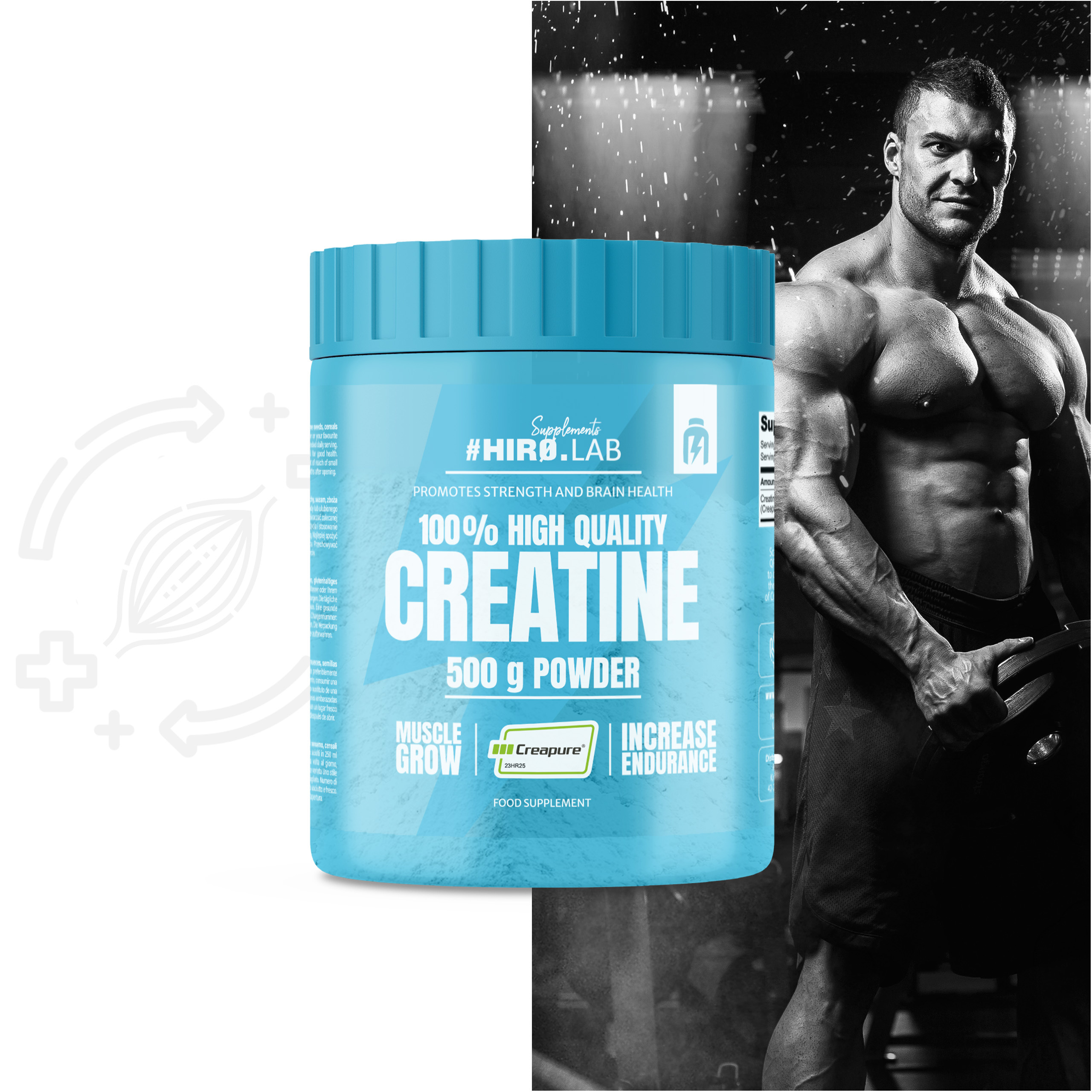 HIRO.LAB - 100% Creatine Creapure® – 500g - WYPRZEDAŻ - 31-07
