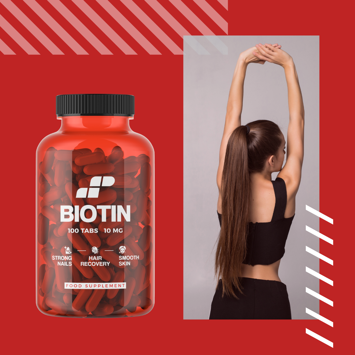 3x MP NUTRITION Biotin 10mg - 100tabs - Biotyna