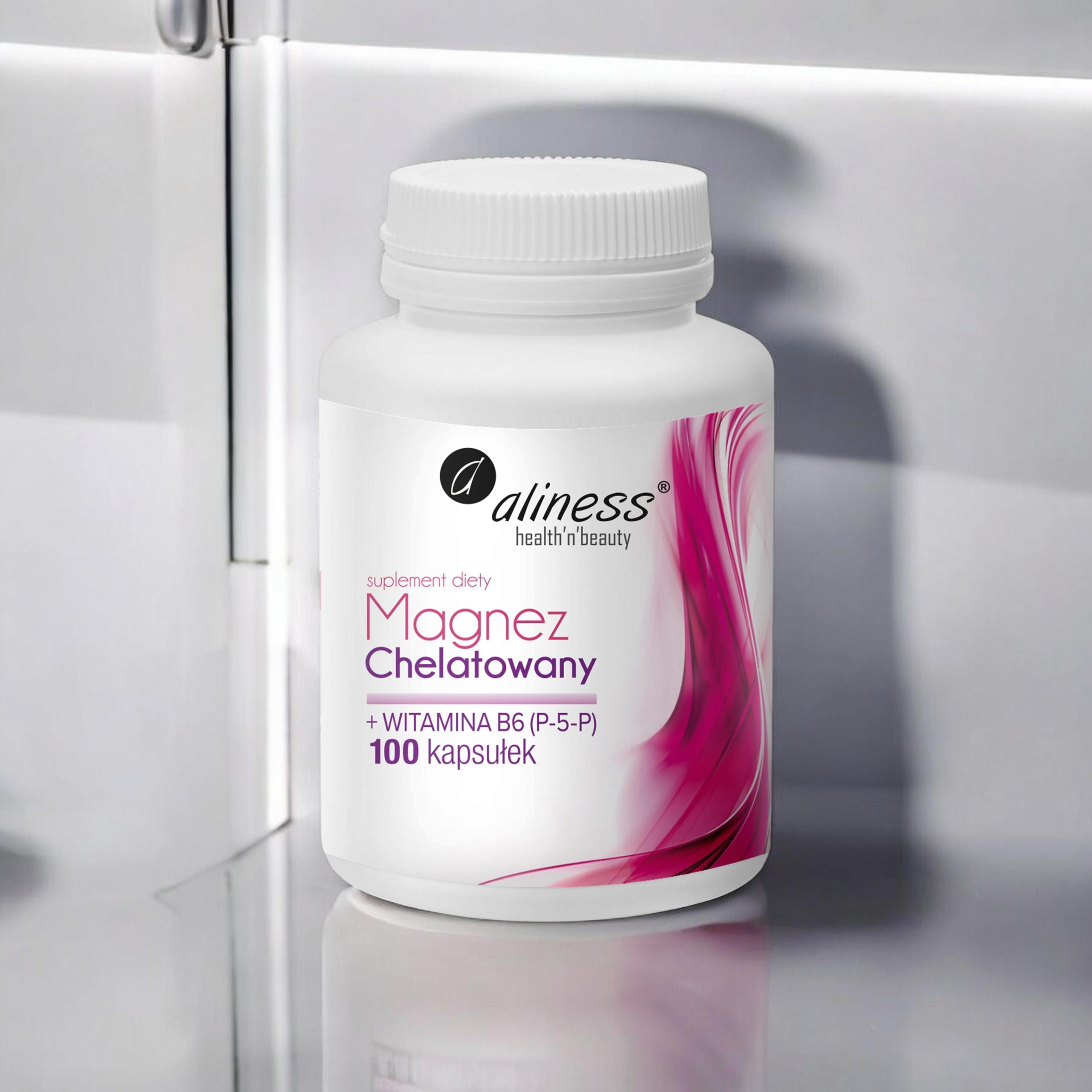 ALINESS - Magnez Chelatowany 650mg + B6 (P-5-P) - 100caps.