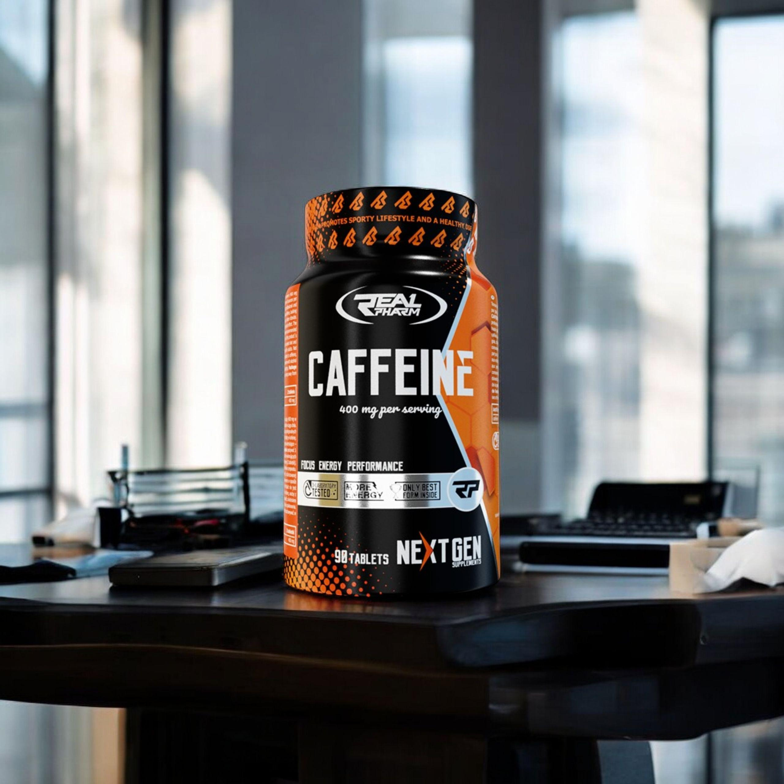 REAL PHARM Caffeine 400mg - 90tabs. - 3x Kofeina