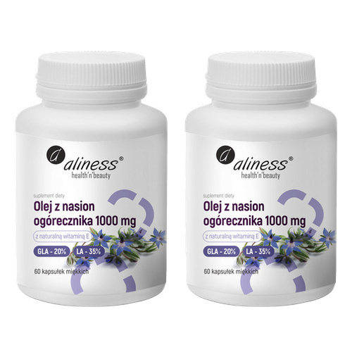 ALINESS - Olej z Nasion Ogórecznika 20%/35% 1000mg - 60caps. x2