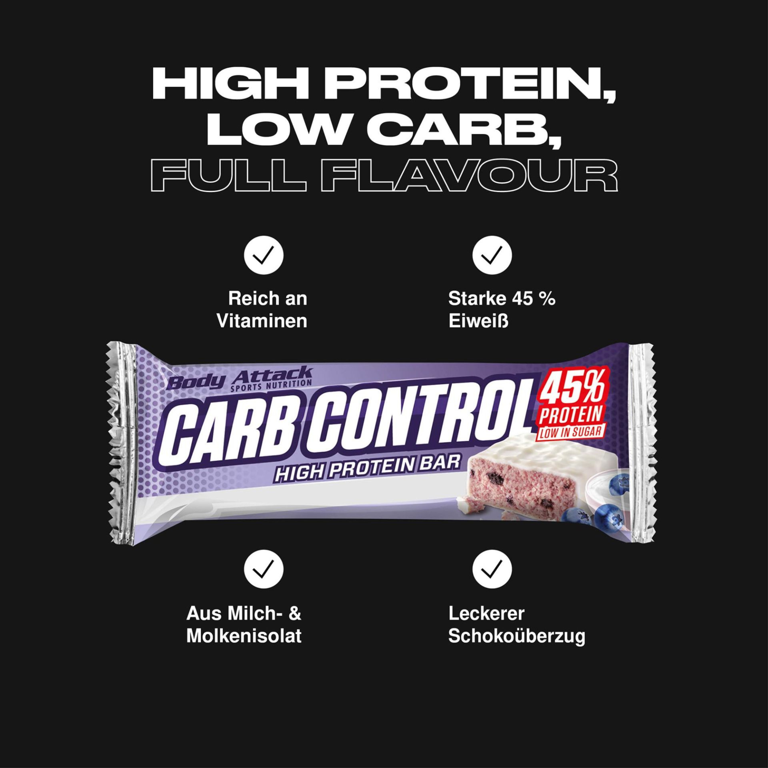 BODY ATTACK - Baton Carb Control - 15x 2x 100g