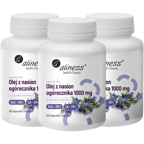 ALINESS - Olej z Nasion Ogórecznika 20%/35% 1000mg - 60caps. x3