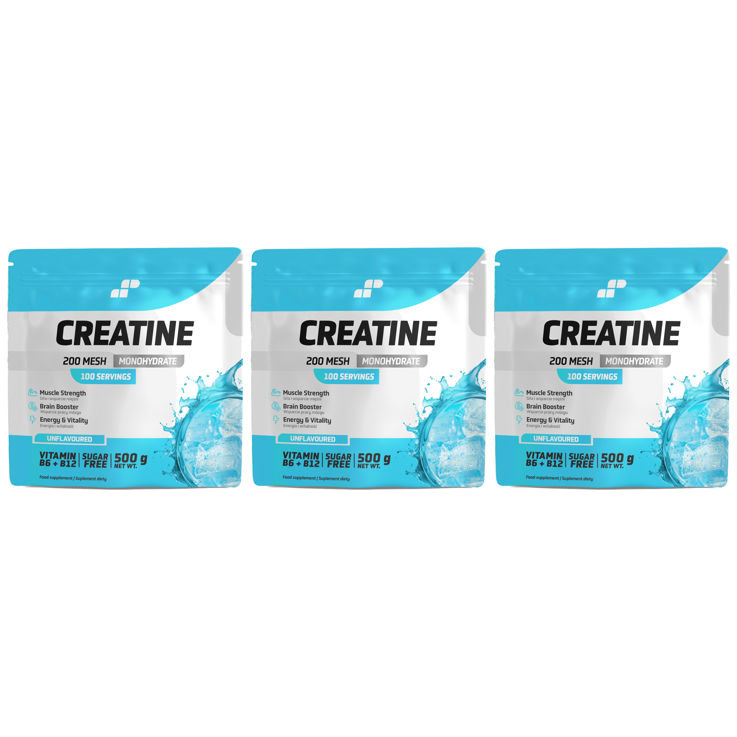 MP NUTRITION - Creatine Monohydrate 200 mesh - 3x 500g