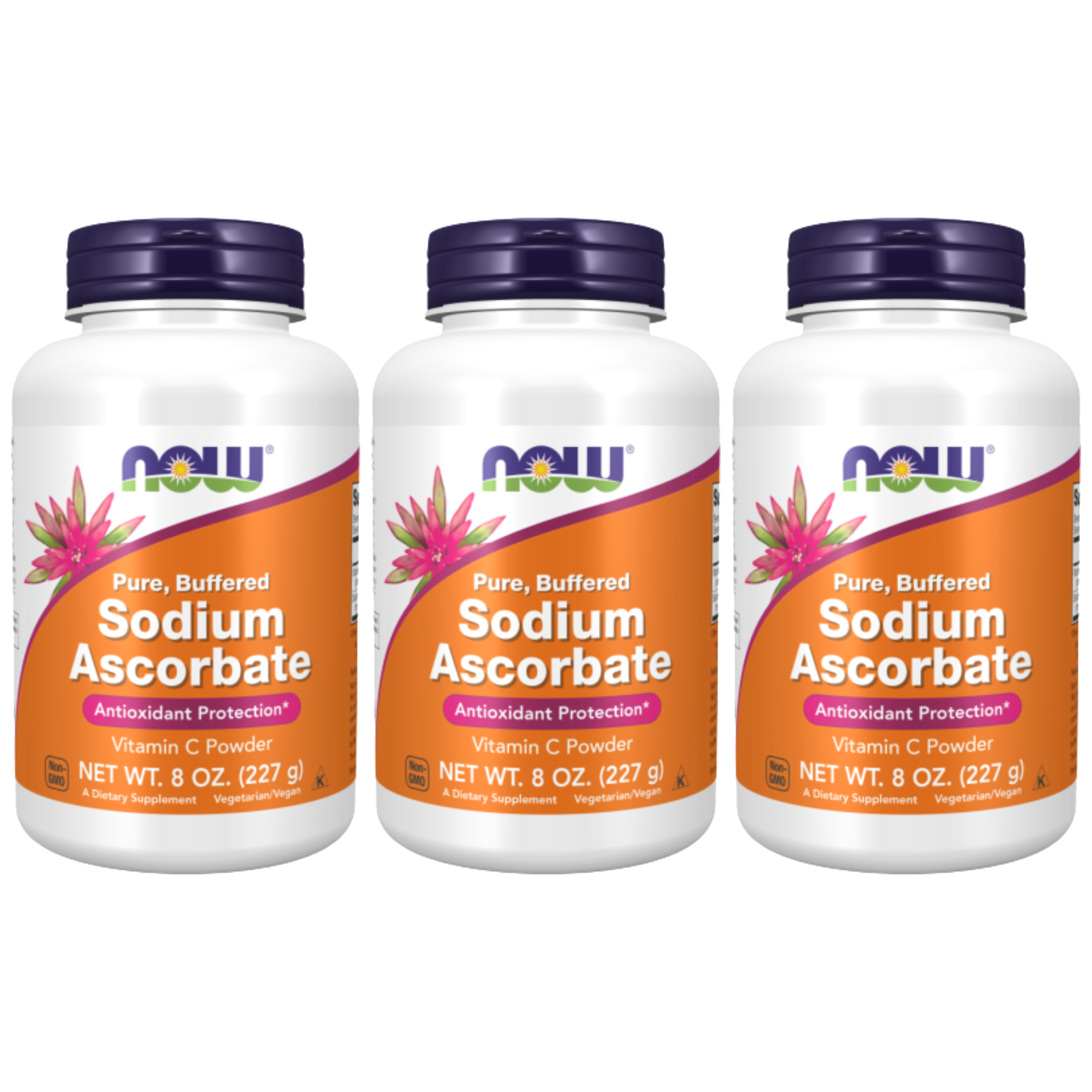 NOW - Sodium Ascorbate Powder - 3x 227g