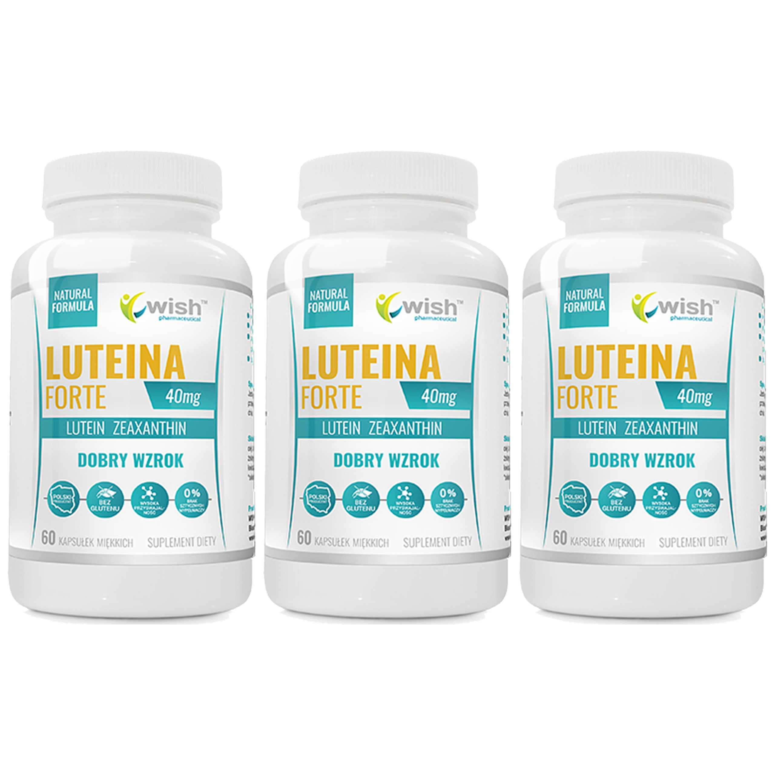 WISH Pharmaceutical Luteina Forte - 3x 60softgels.