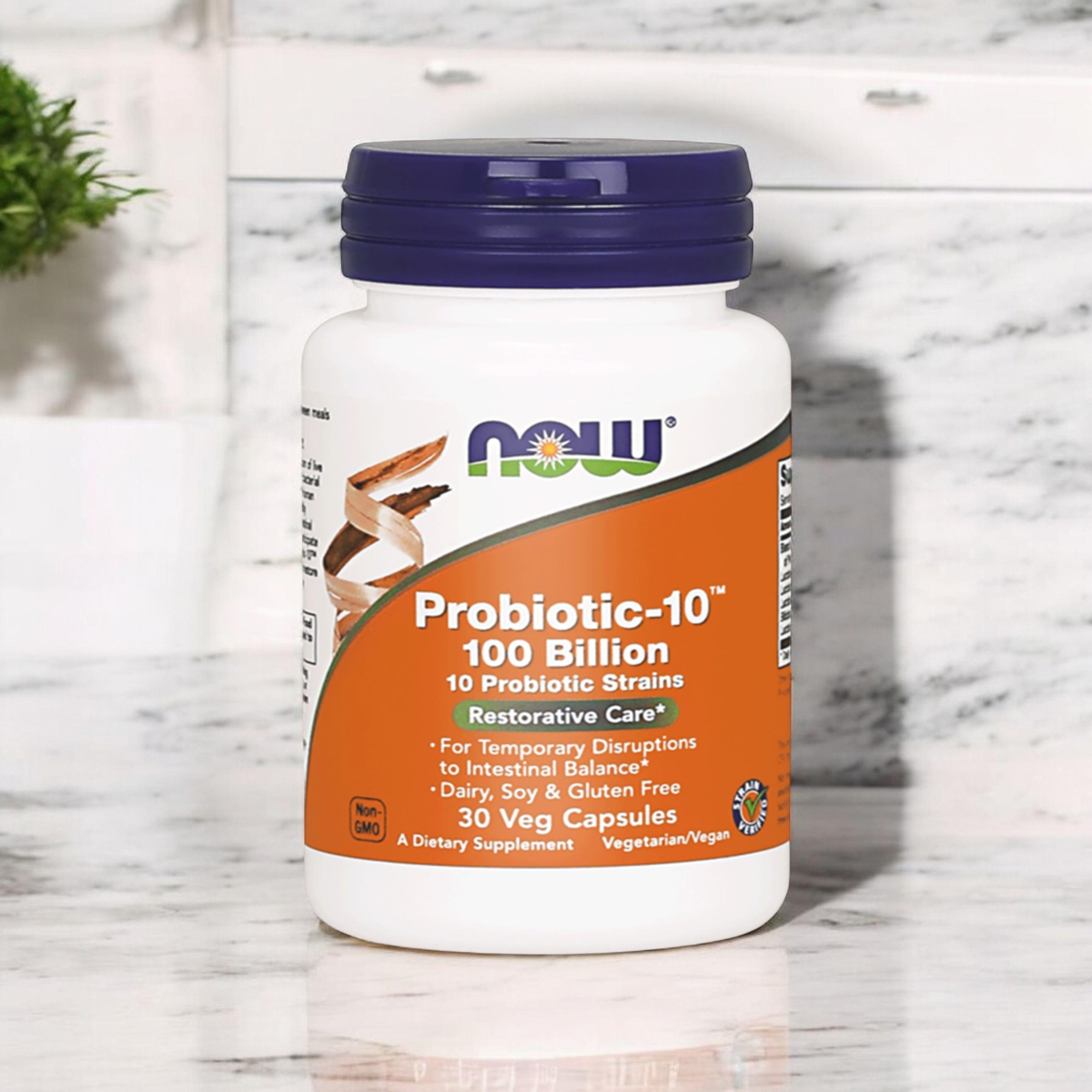 NOW Probiotic-10 100 Billion - 3x 30 Veg Caps