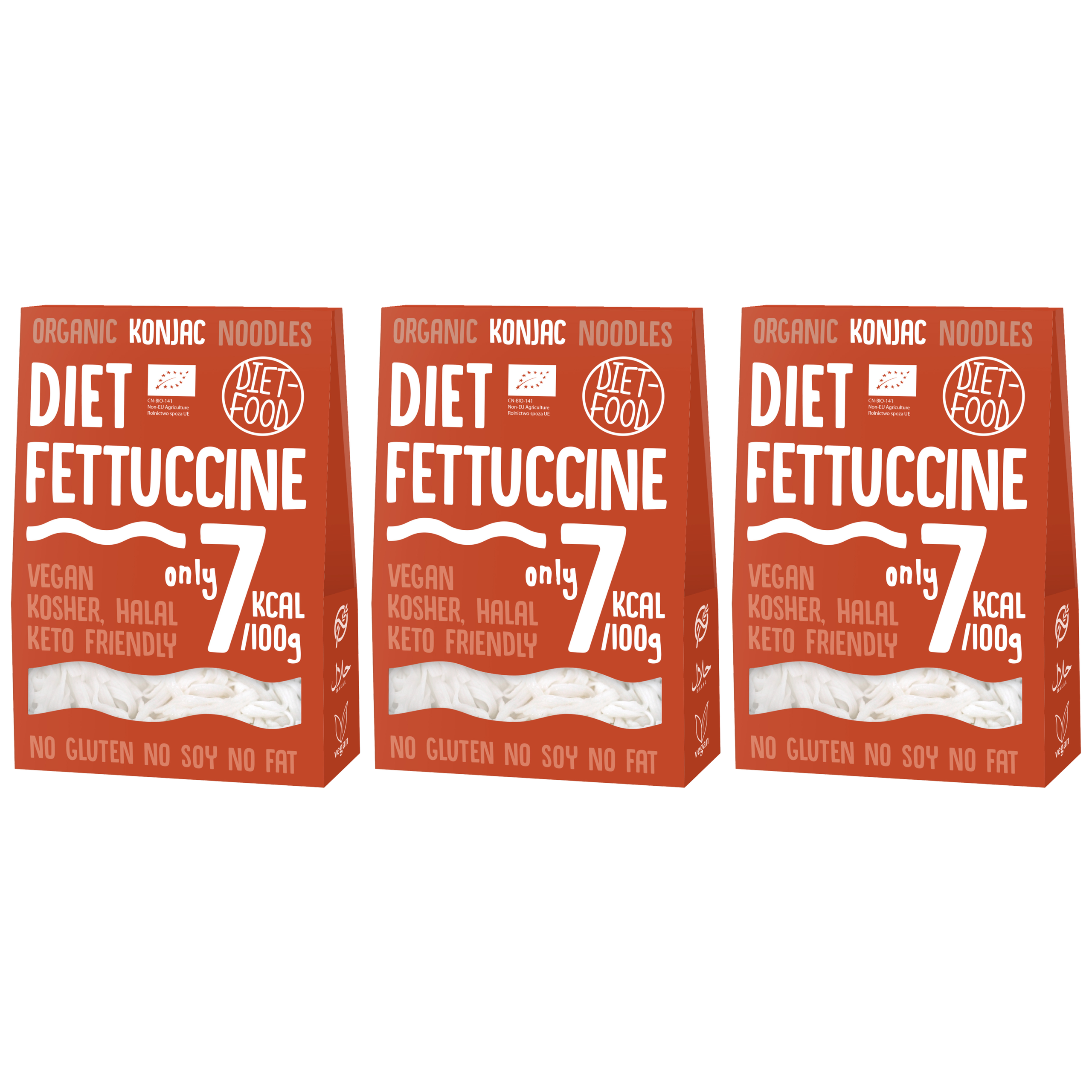 DIET FOOD Bio - Diet Fettuccine - 3x 300g - Makaron Konjac