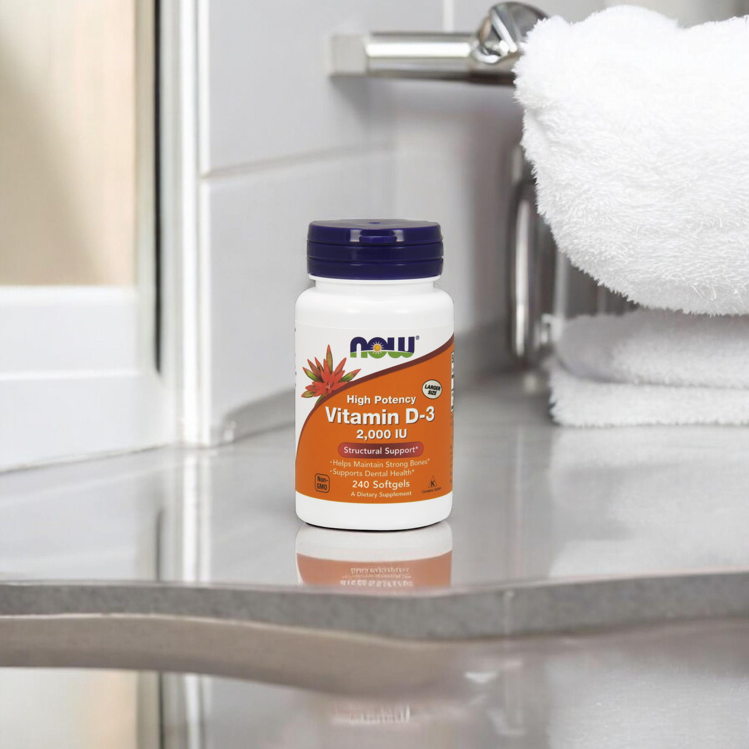 NOW Vitamin D3 2000IU - 3x 240softgels