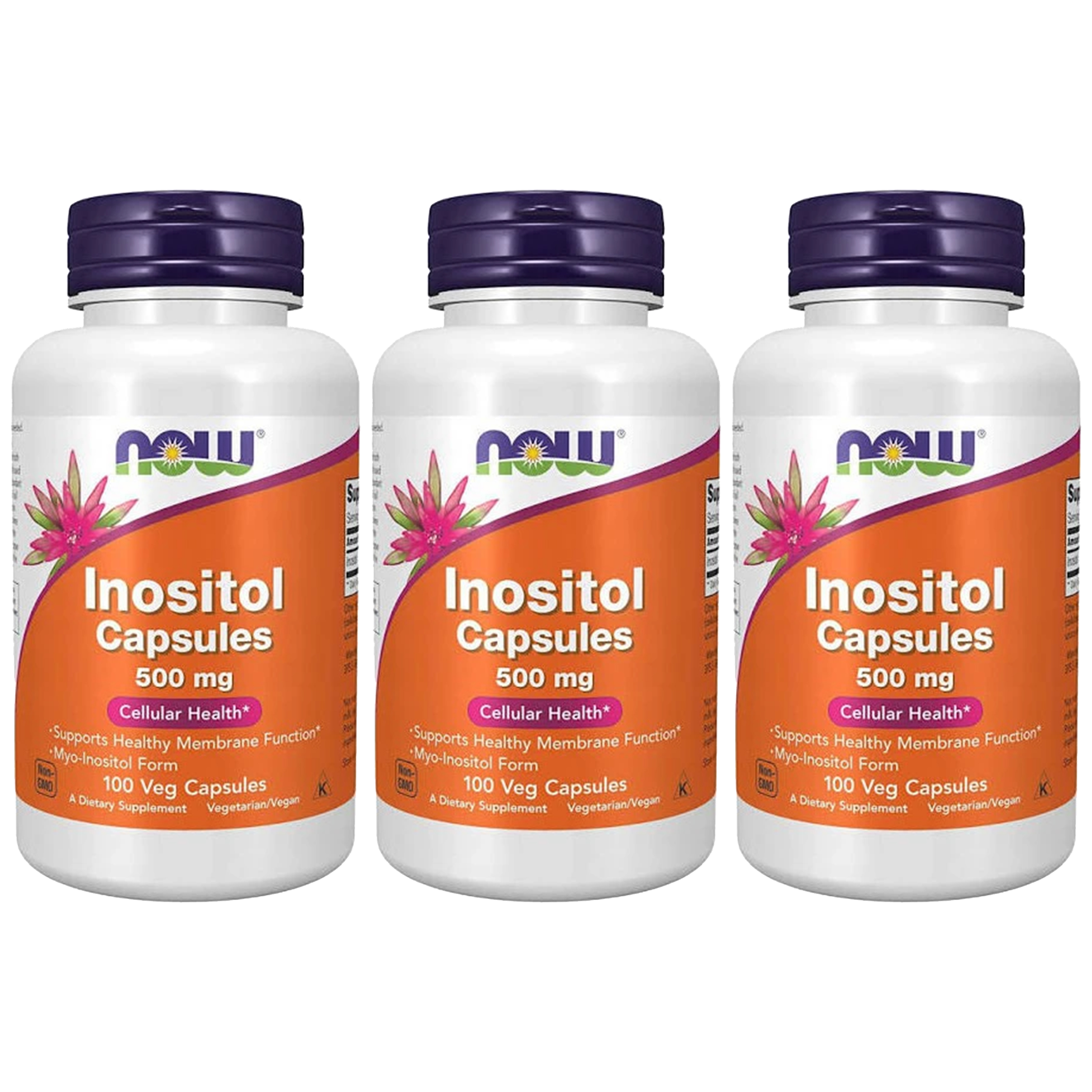 NOW Inositol 500mg - 3x 100vcaps.