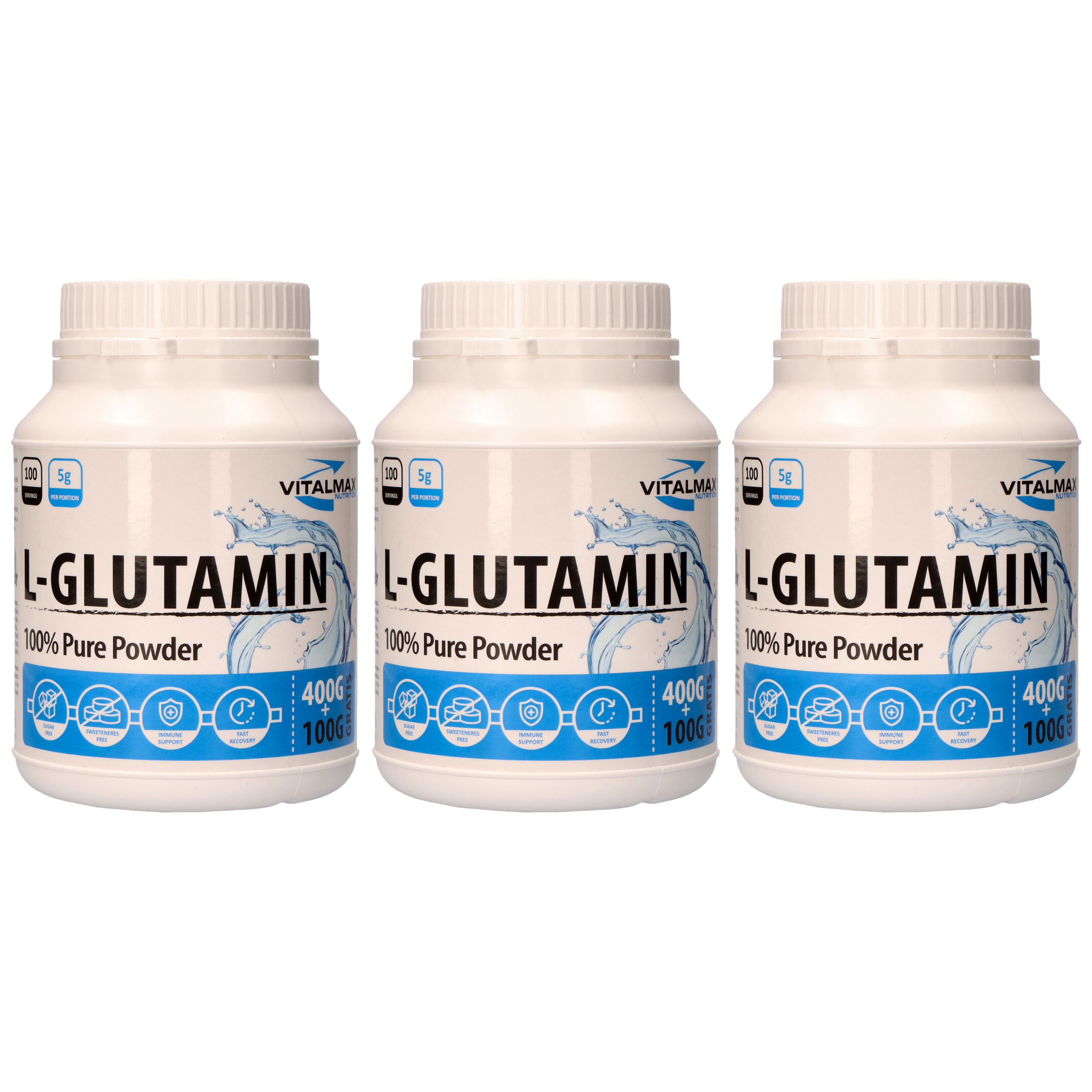 VITALMAX CARE L-Glutamine - 3x 500g - Glutamina