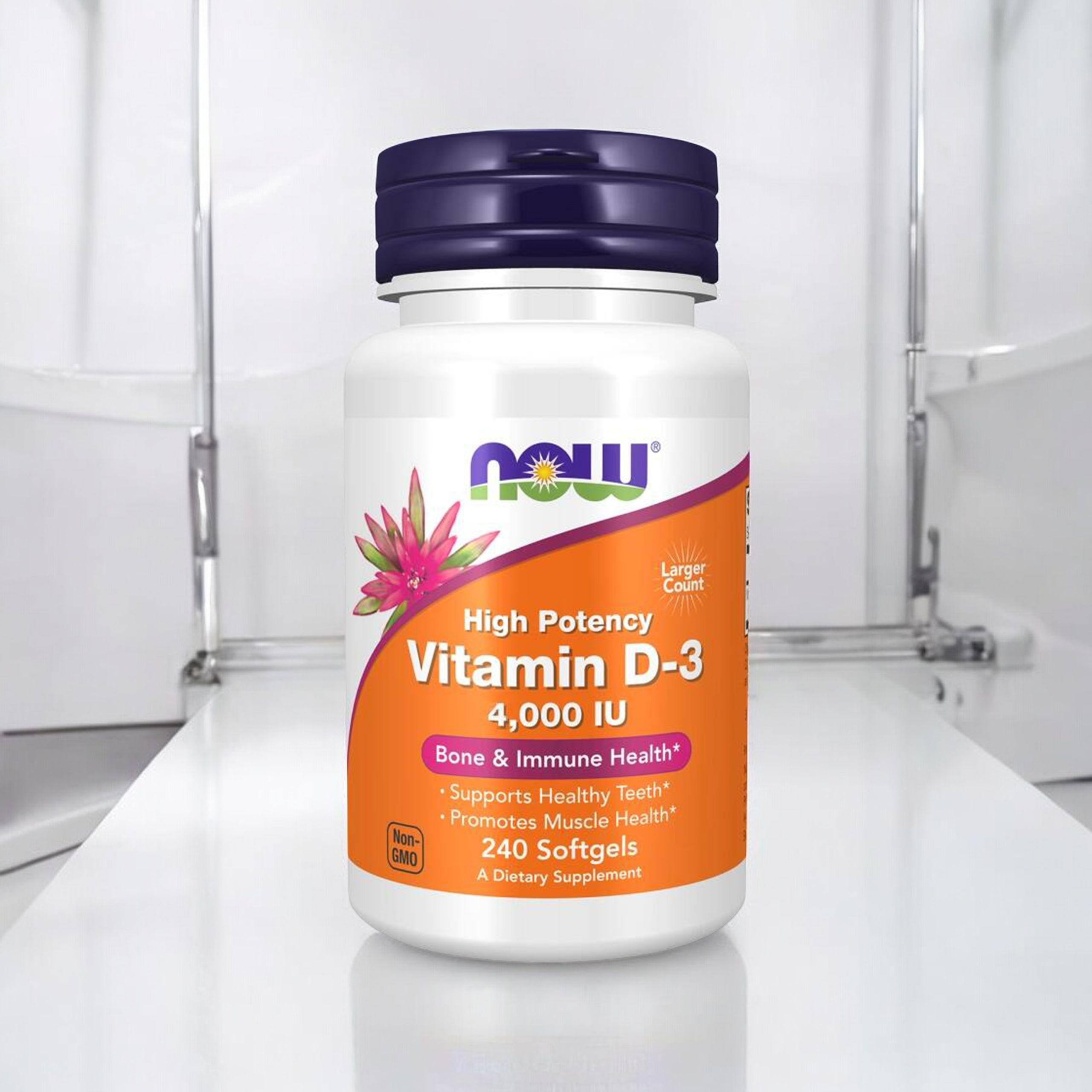 NOW Vitamin D3 4000IU - 2x 240softgels