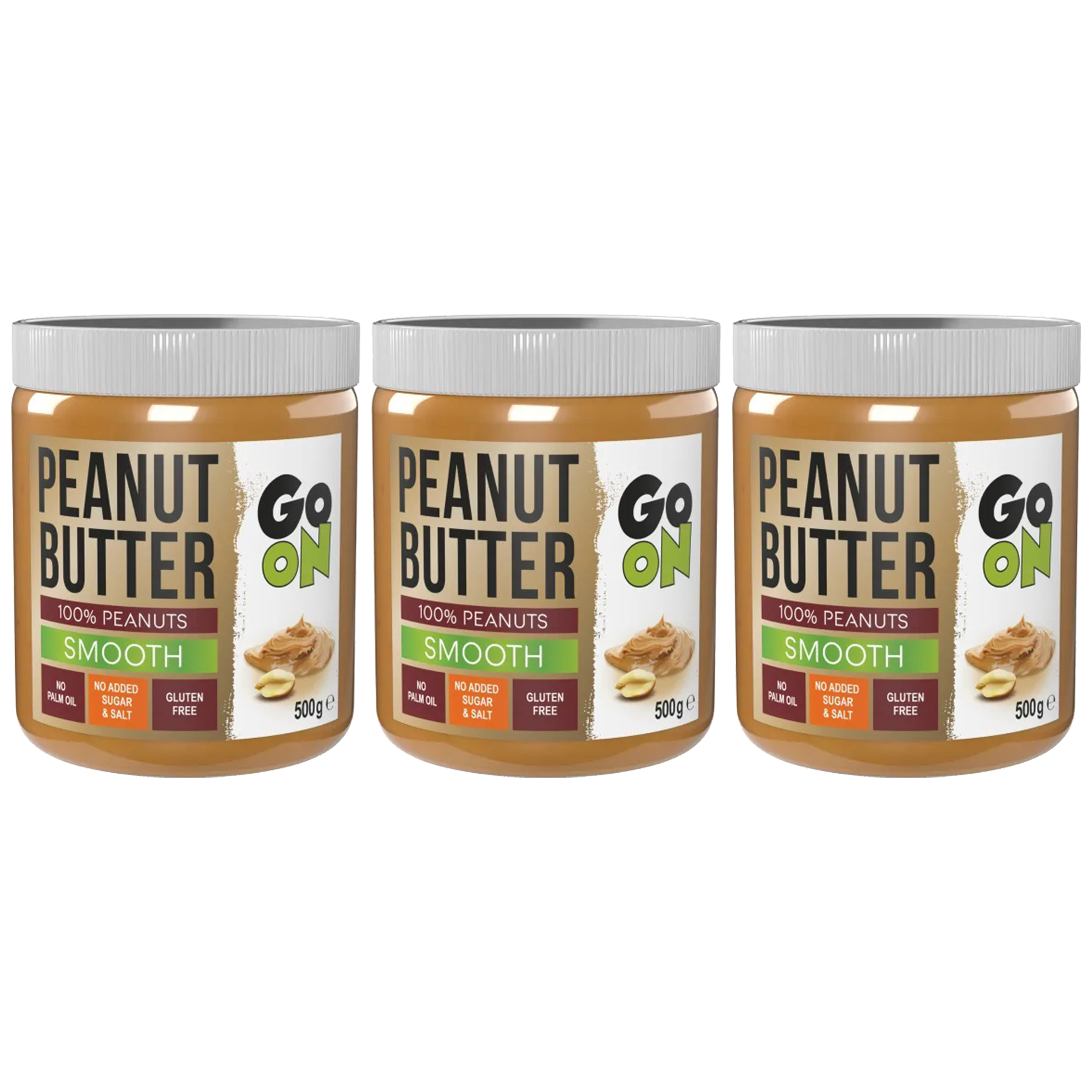 GO ON NUTRITION Peanut Cream - 100% Orzechów Arachidowych - 3x 500g