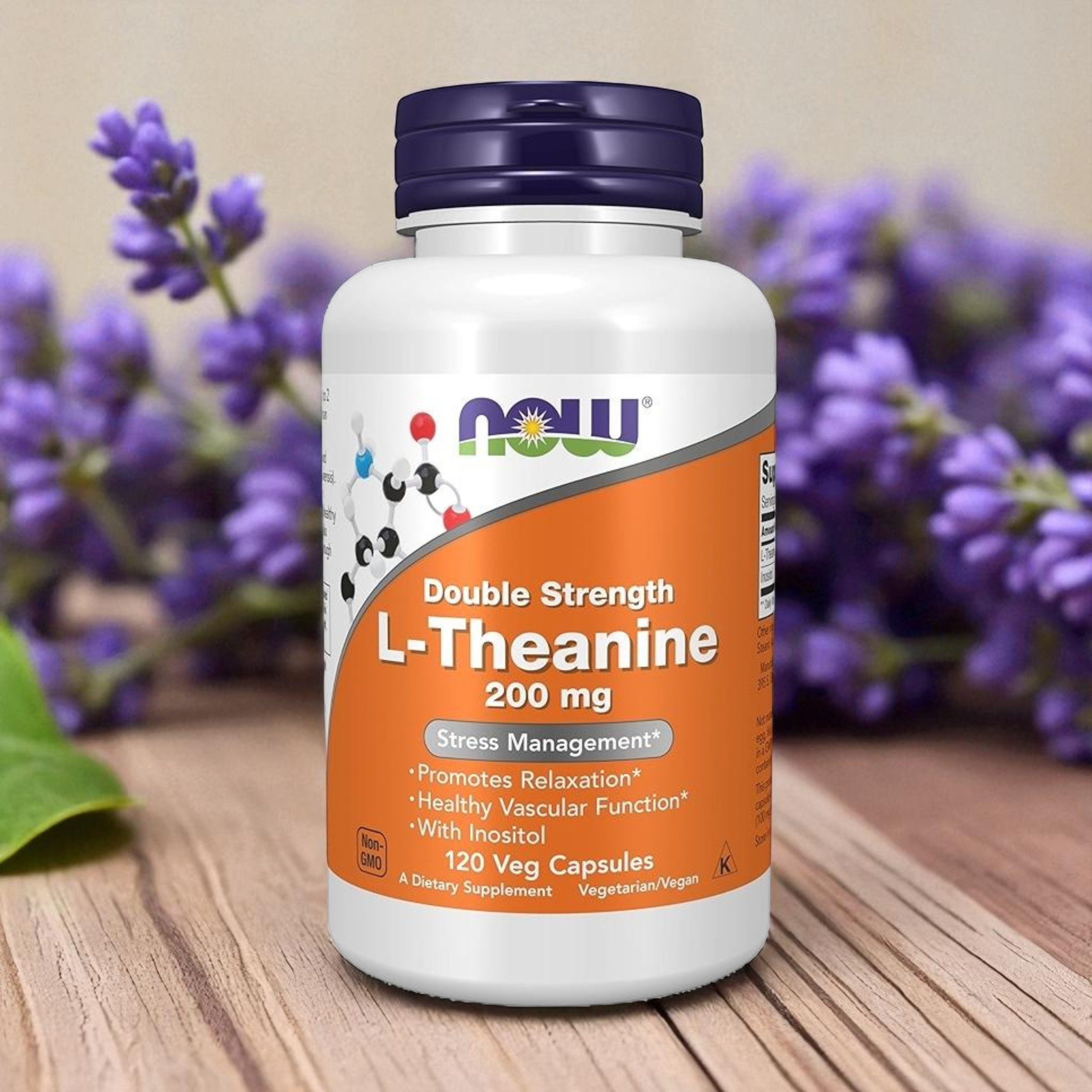 NOW - L-Theanine 200mg - 3x 120vcaps.
