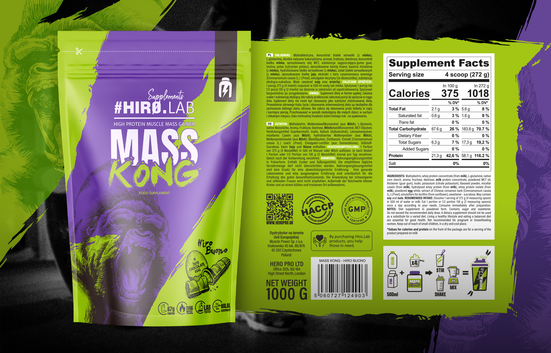 HIRO.LAB Mass Kong - 3x 1000g