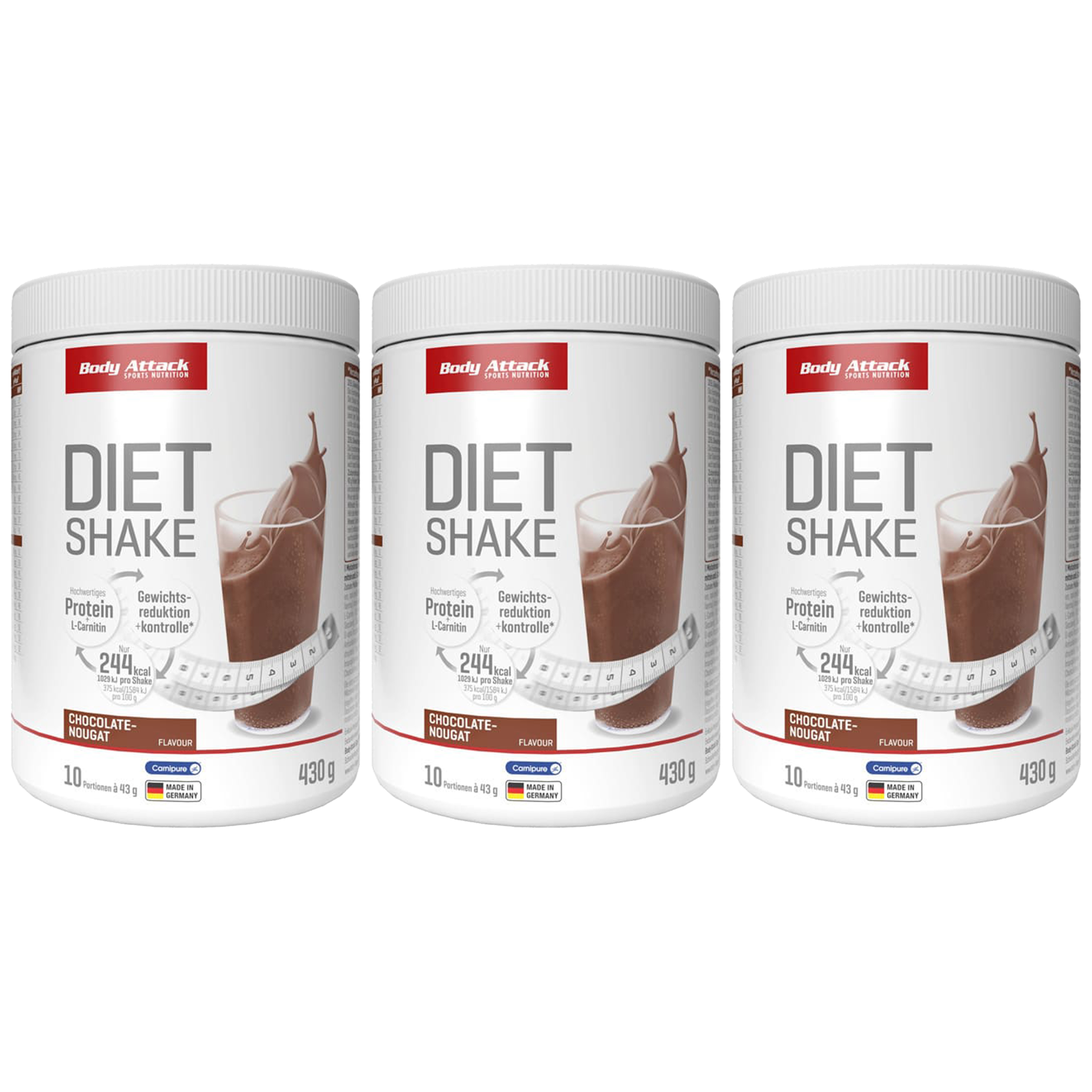 BODY ATTACK - Diet Shake - 3x 430g