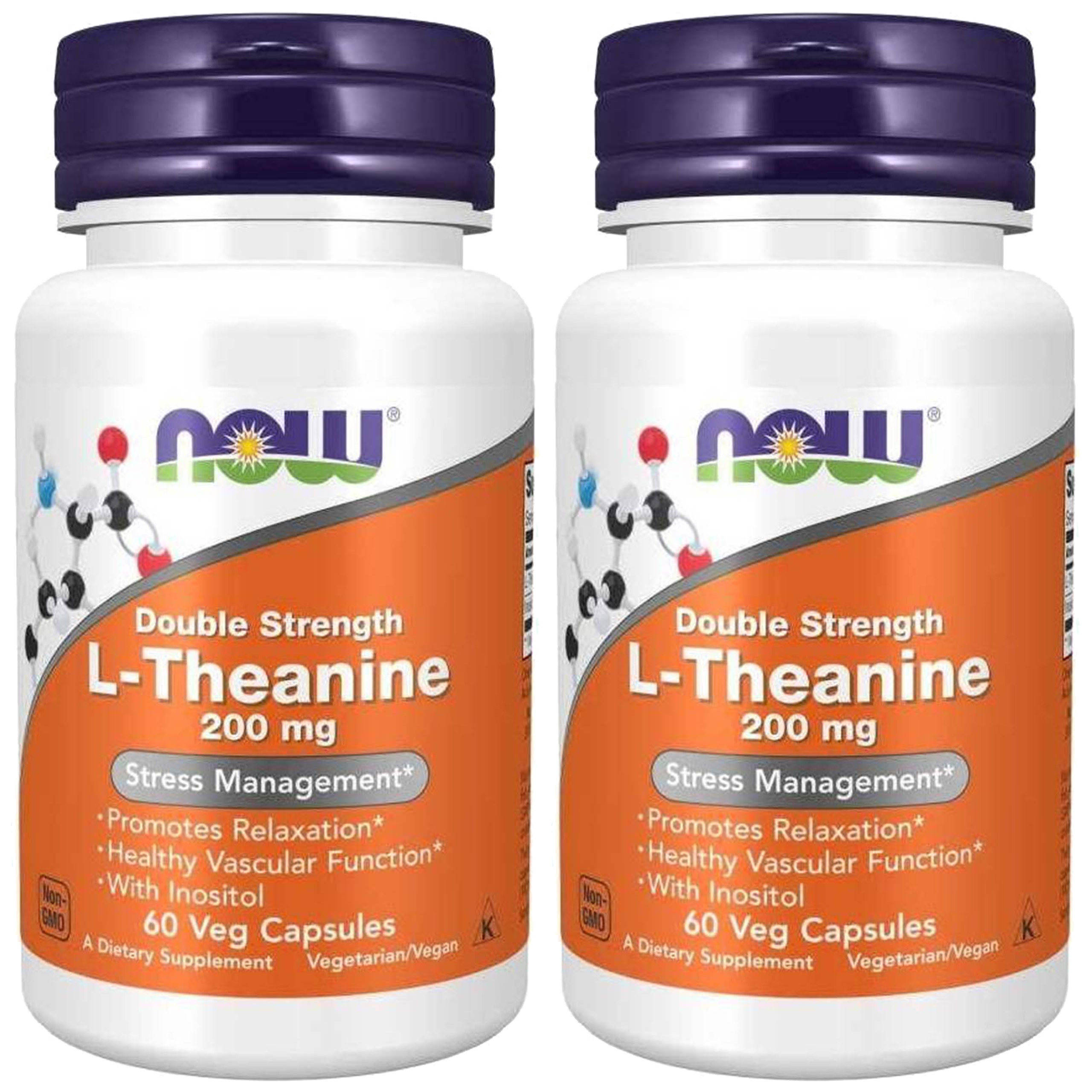 NOW L-Theanine 200mg - 2x 60cvaps.