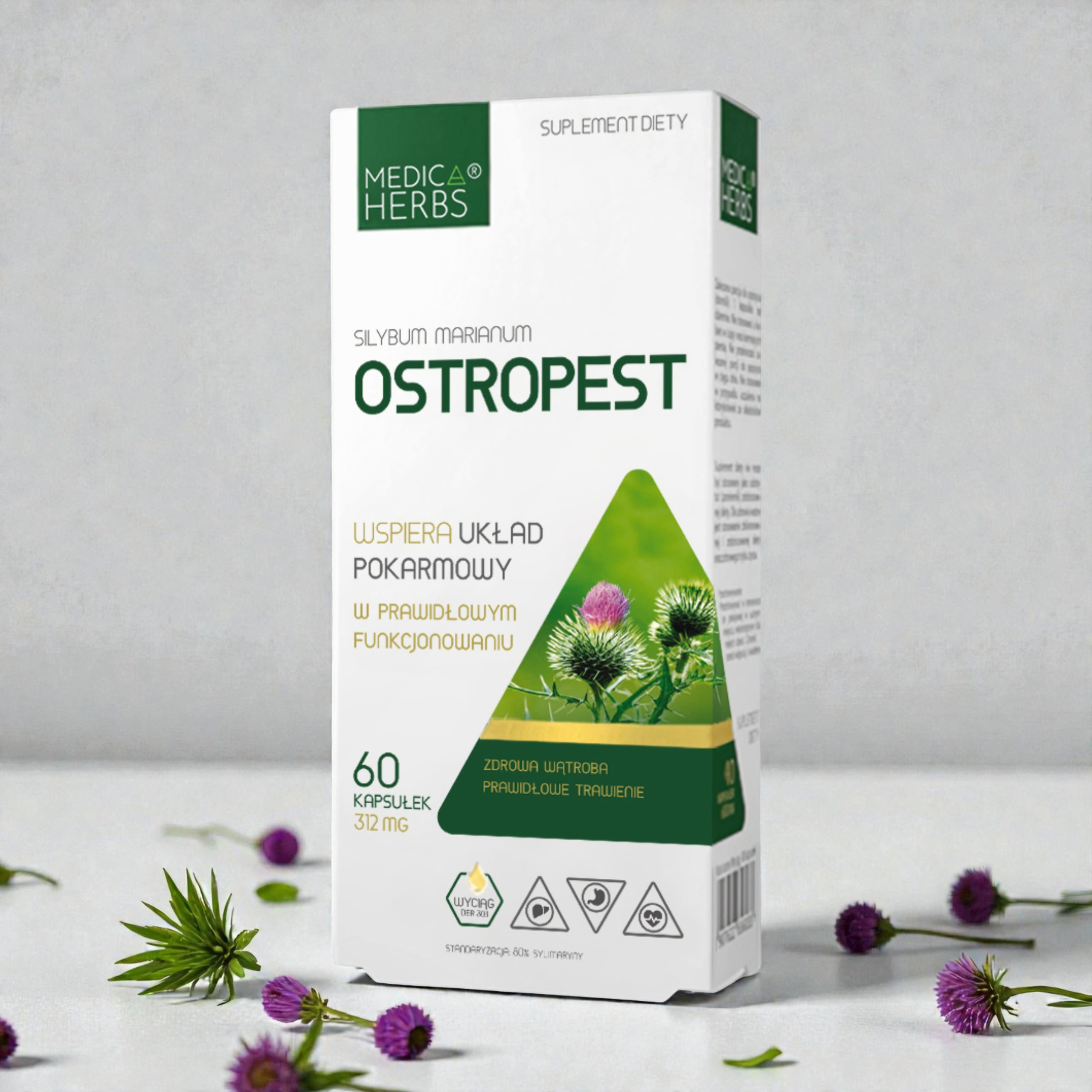 MEDICA HERBS - Ostropest 312mg (Silybum Marianum) - 2x 60caps.
