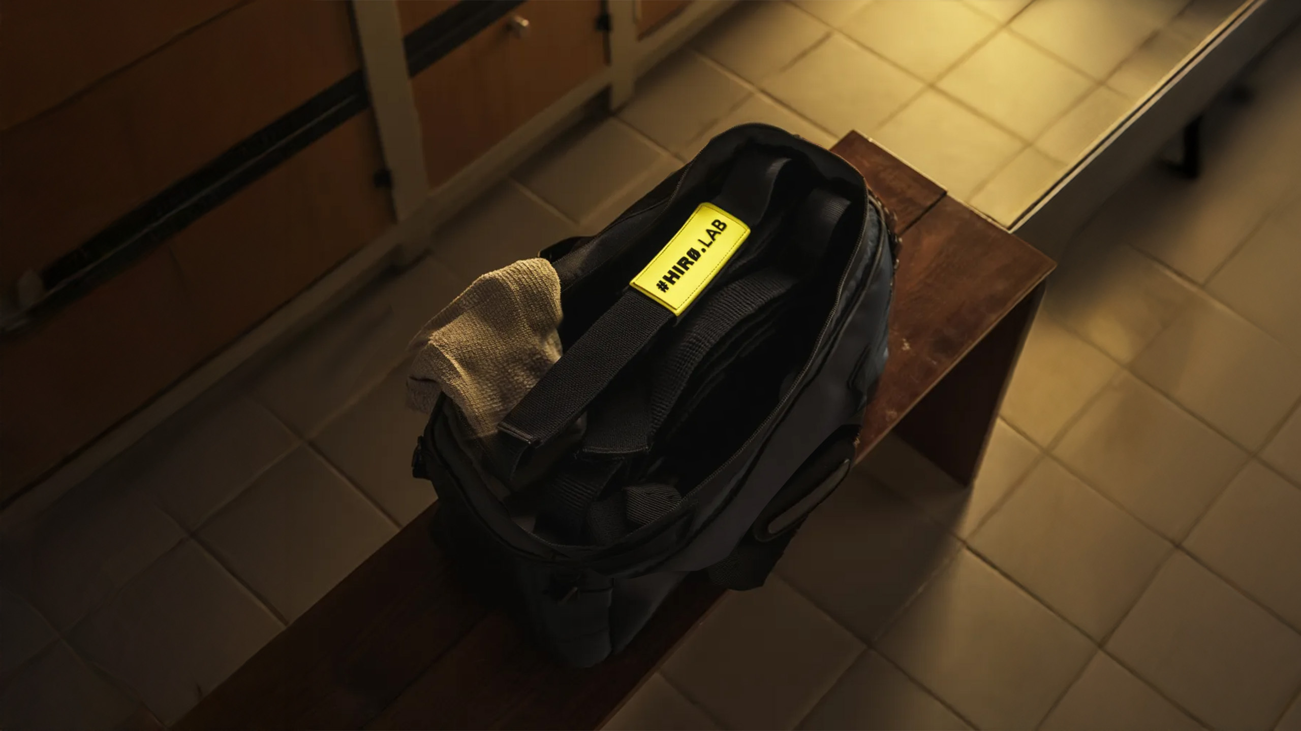 HIRO.LAB Cotton Strap - Rubber Logo New - Black - Paski do podnoszenia ciężarów