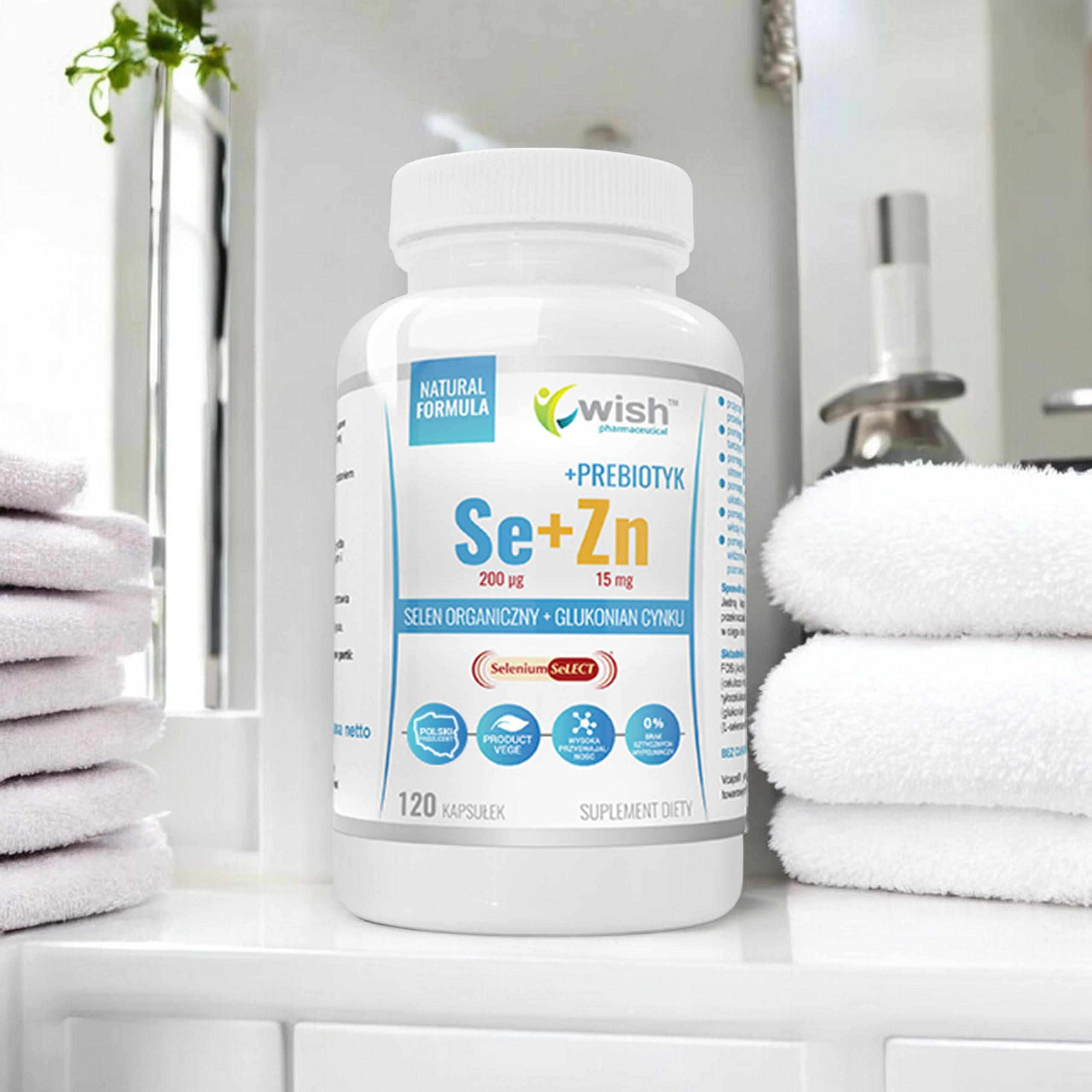 WISH Pharmaceutical Selen + Cynk + Prebiotyk - 3x 120caps