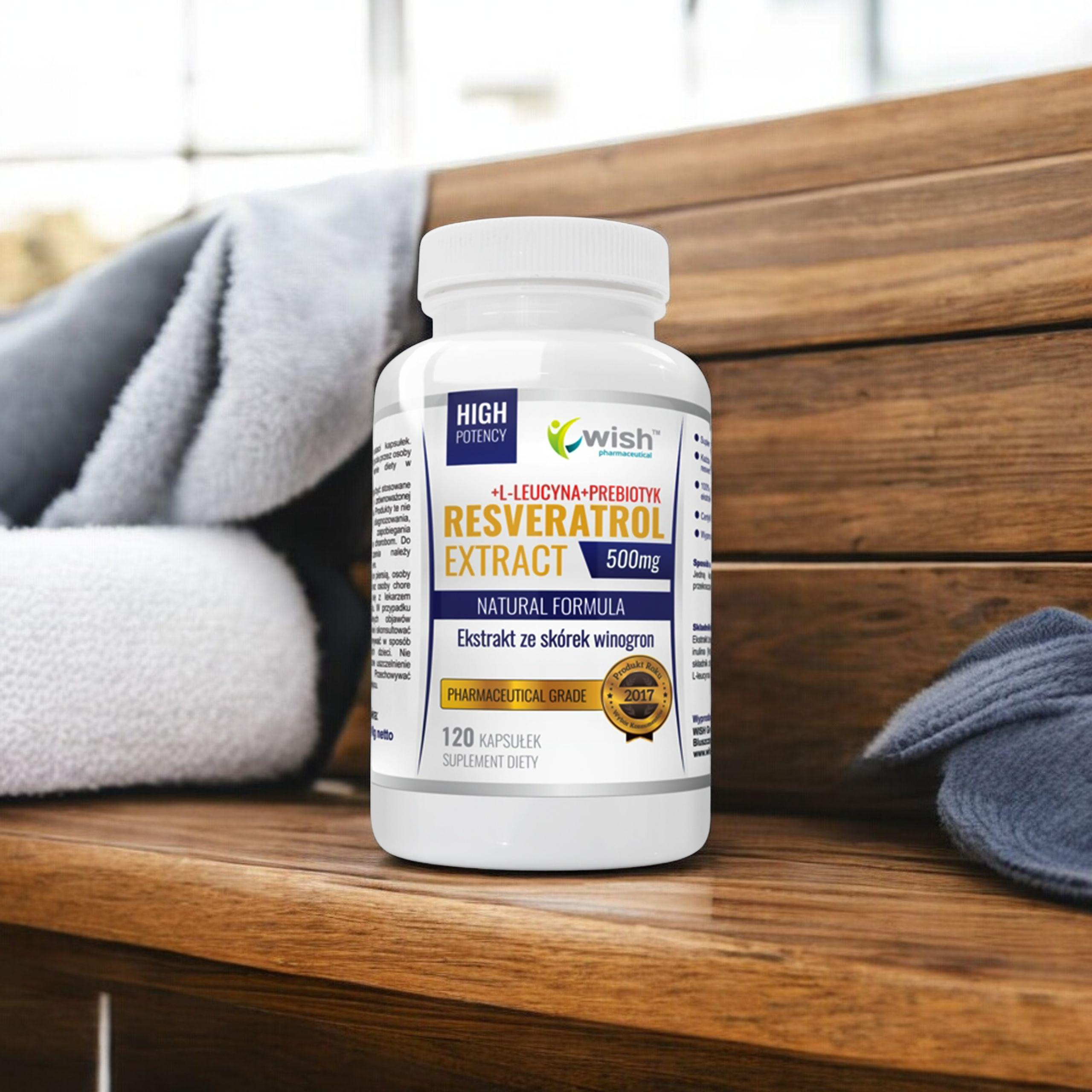 WISH Pharmaceutical Resveratrol Extract 500mg - 3x 120caps