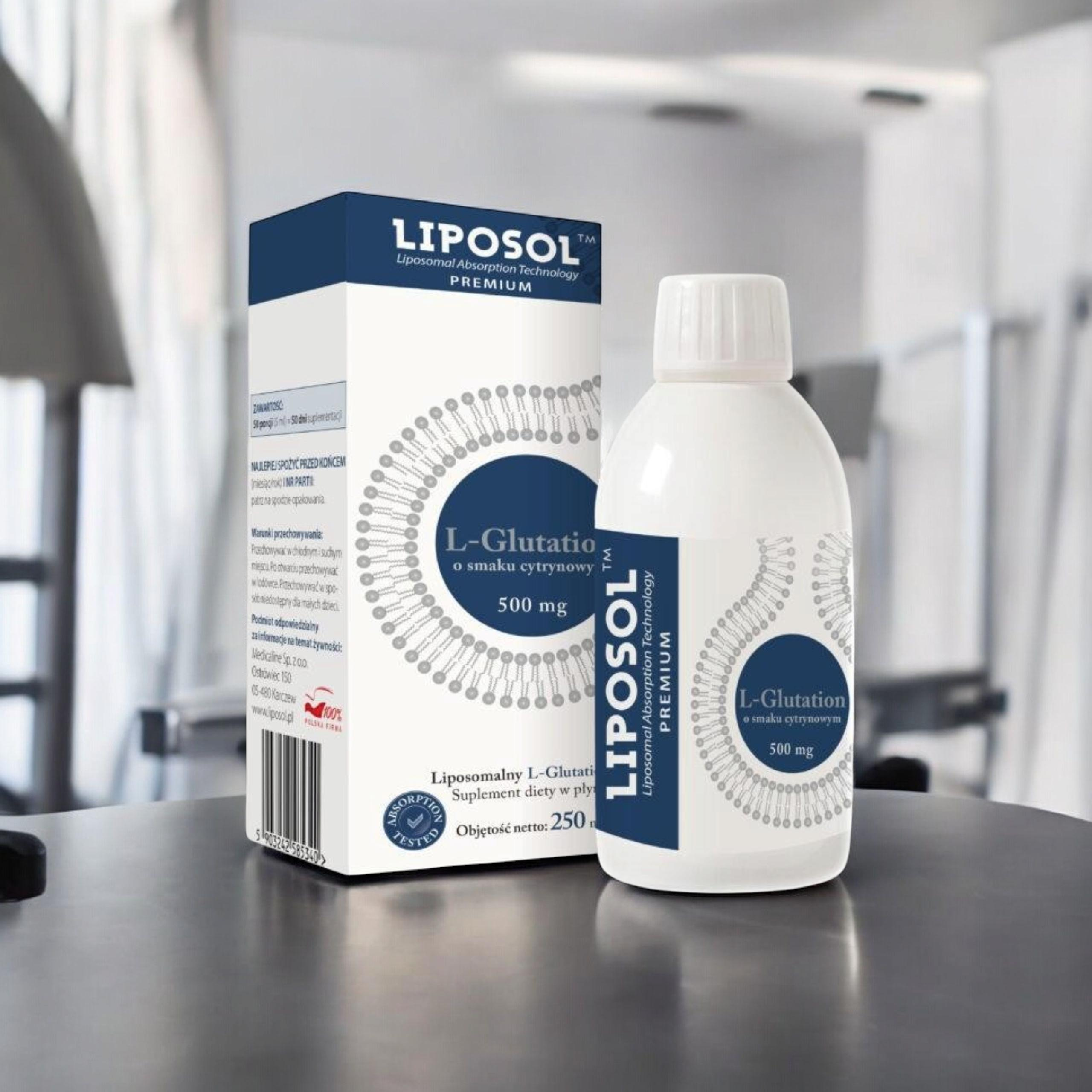ALINESS - Liposol Glutation Liposomalny 500mg - 2x 250ml - Lemon