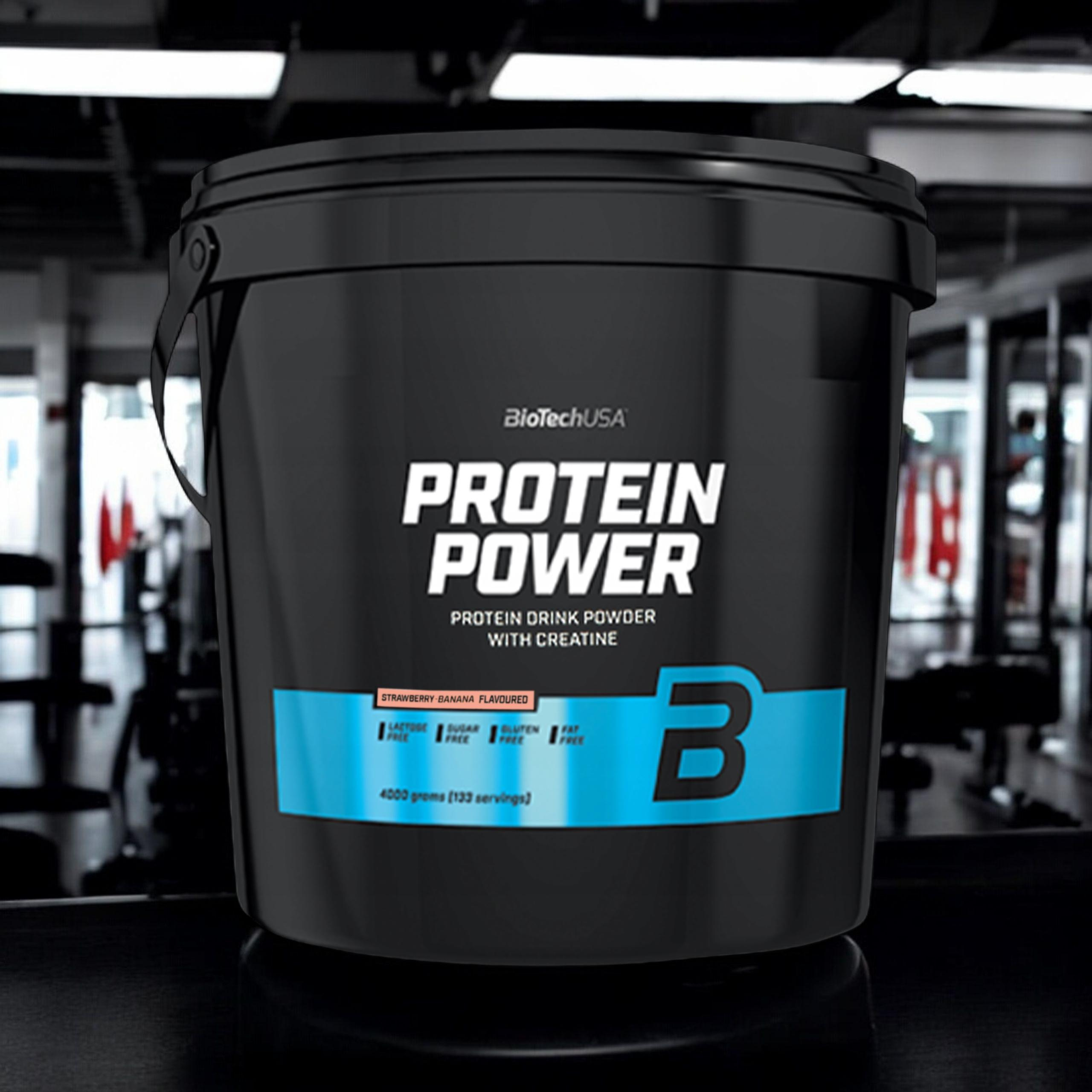 BioTech USA Protein Power - 4000g - Strawberry Banana - WYPRZEDAŻ - 18-03