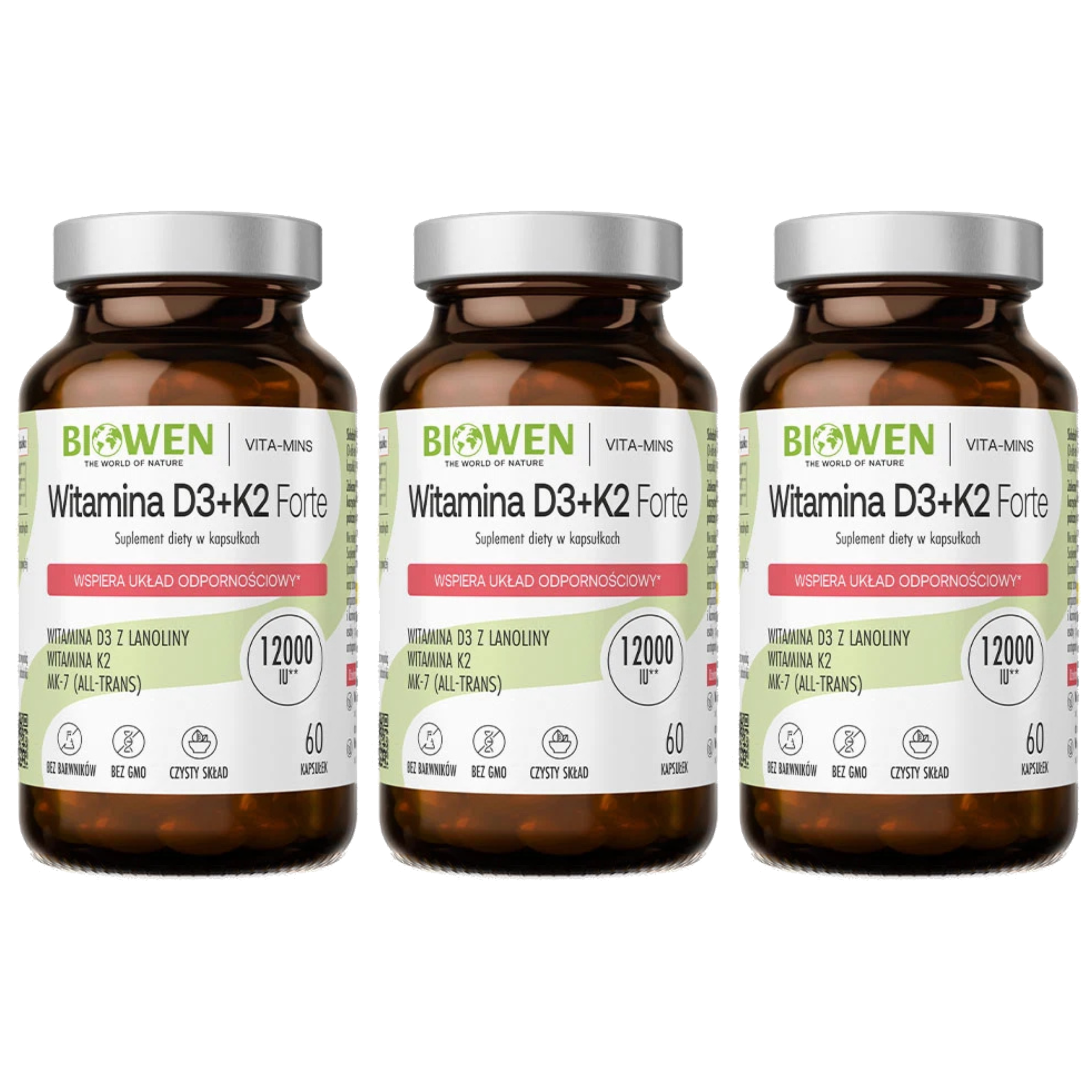 BIOWEN - Vitamin D3 + K2 Forte 12000 IU - 3x 60caps.