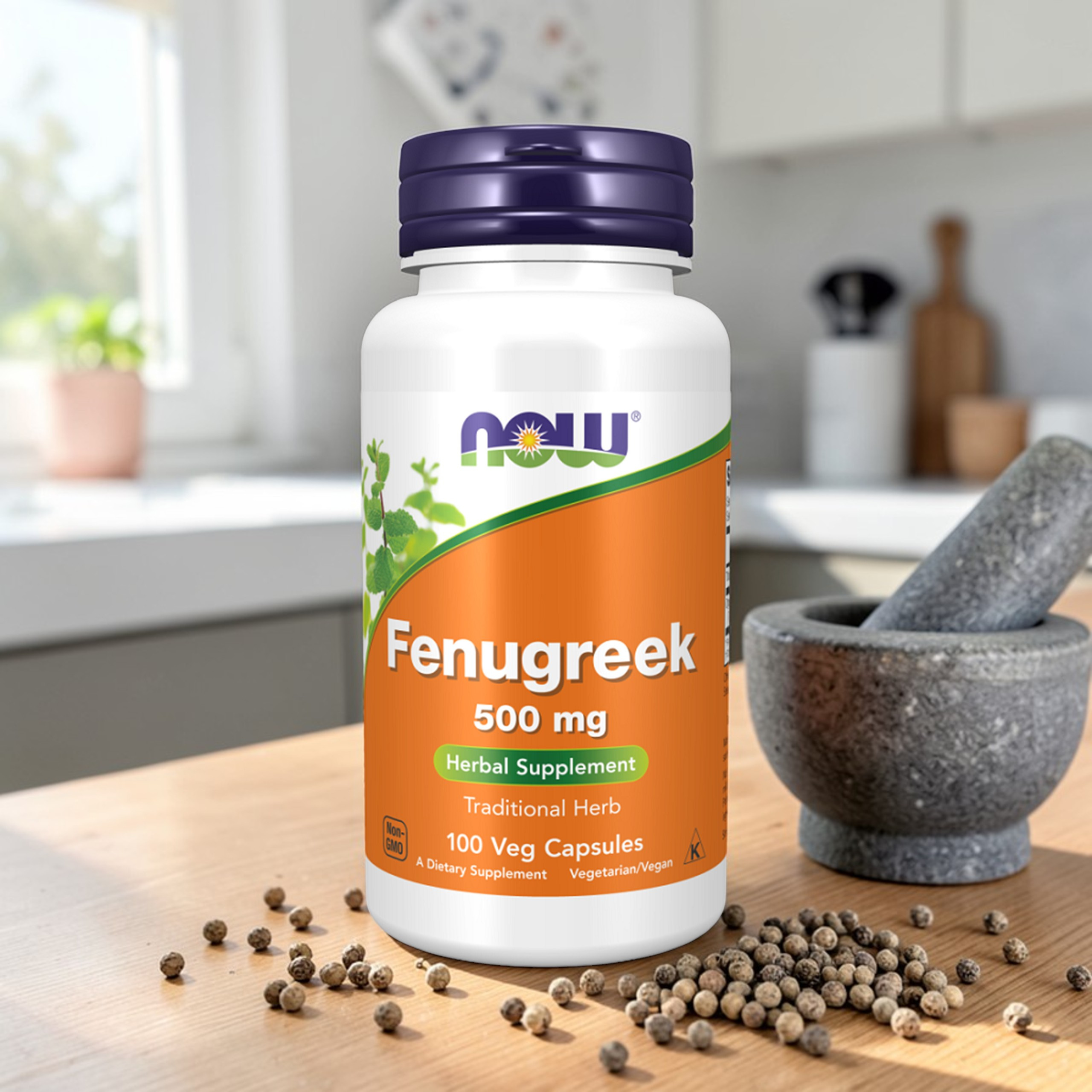 NOW Fenugreek 500mg - 3x 100vcaps