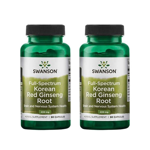 SWANSON Full Spectrum Korean Red Ginseng Root 400mg - 90caps - 2x Czerwony Żeń-Szeń