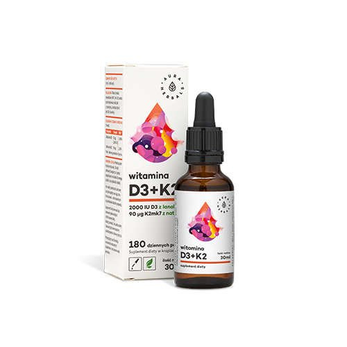 AURA HERBALS Witamina D3 2000IU + K2 90µg - 30ml