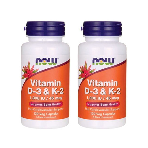NOW Vitamin D3 & K2 1000IU - 2x 120vegcaps