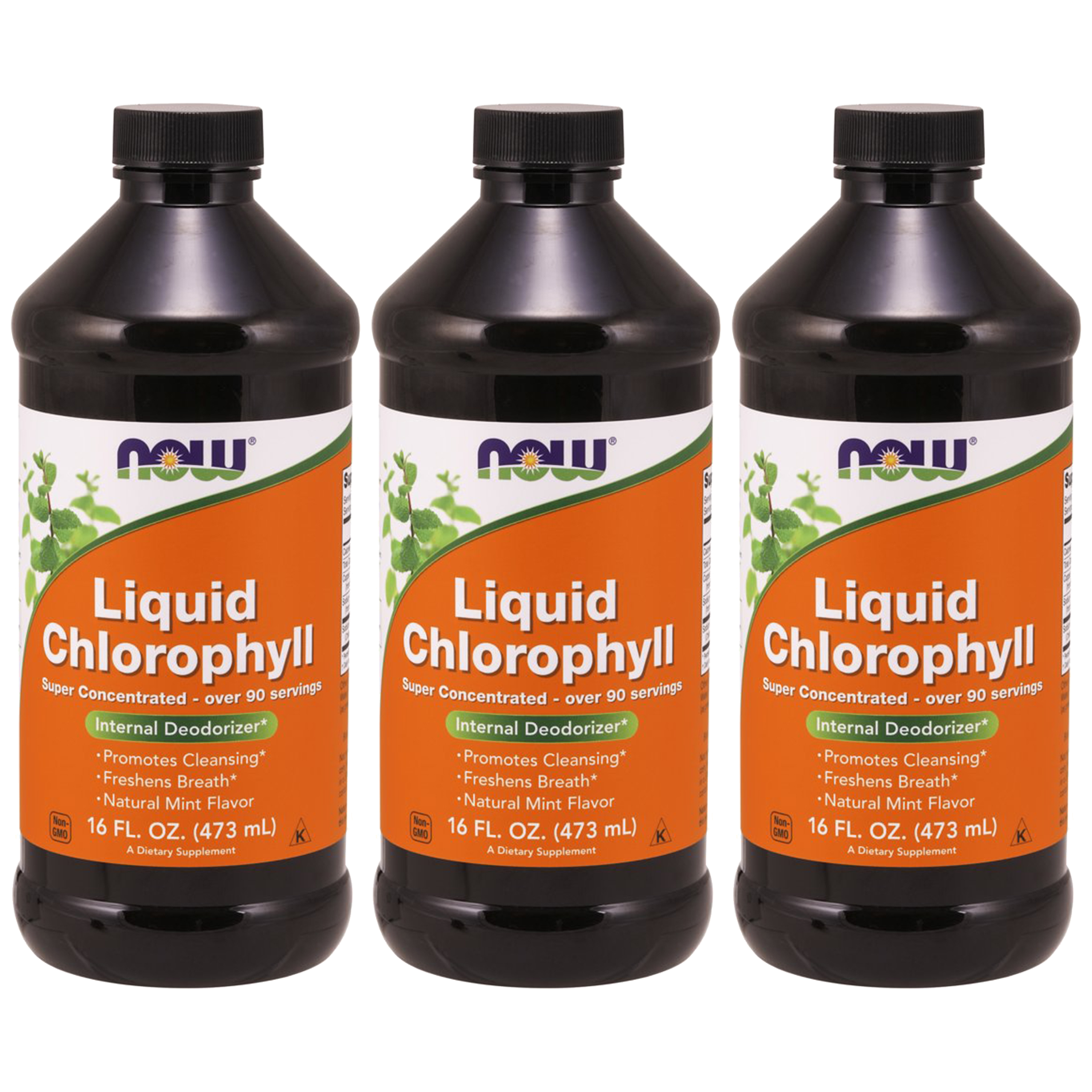 NOW Liquid Chlorophyll - 3x 473ml - Chlorofil w płynie