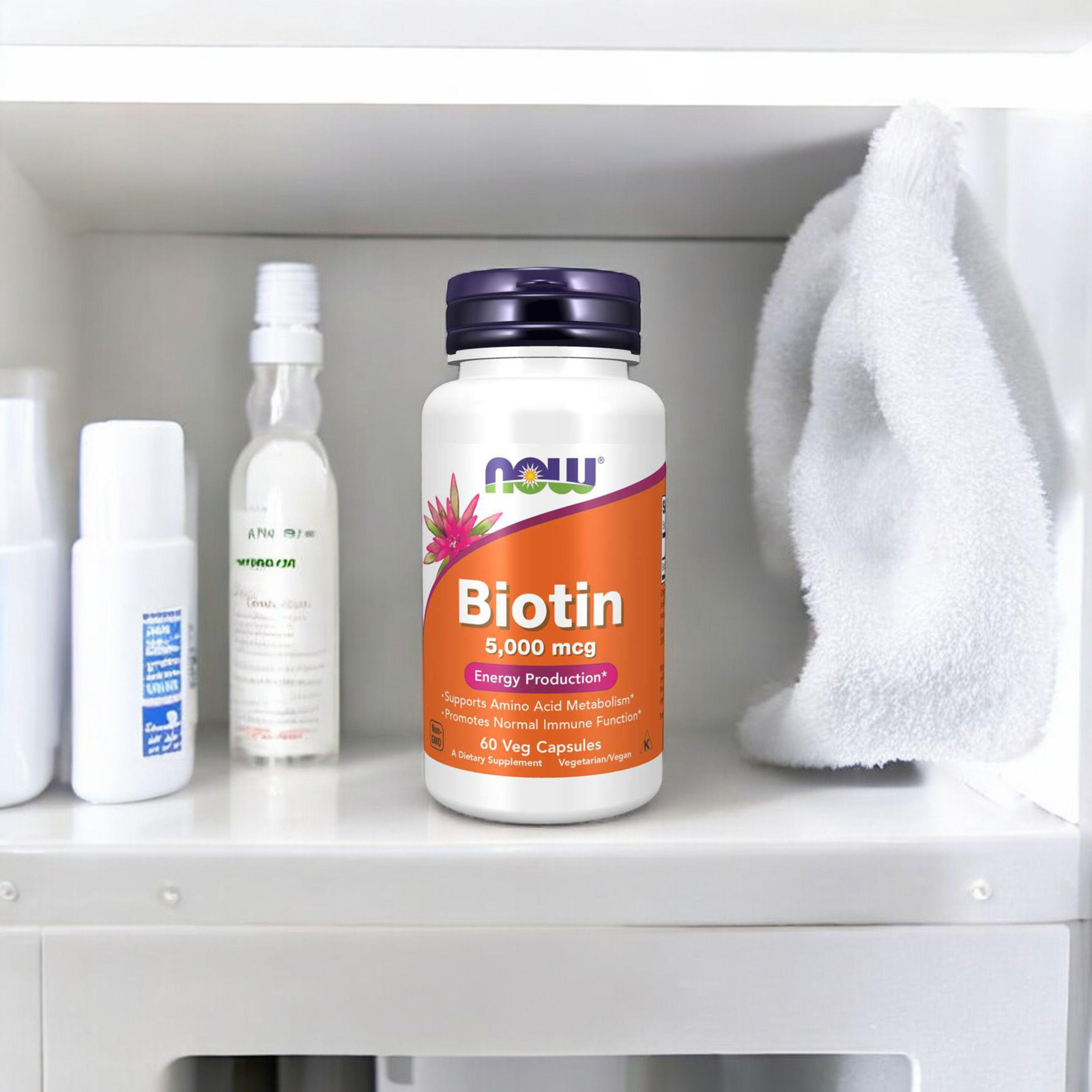 NOW Biotin 5000mcg - 2x 60vcaps