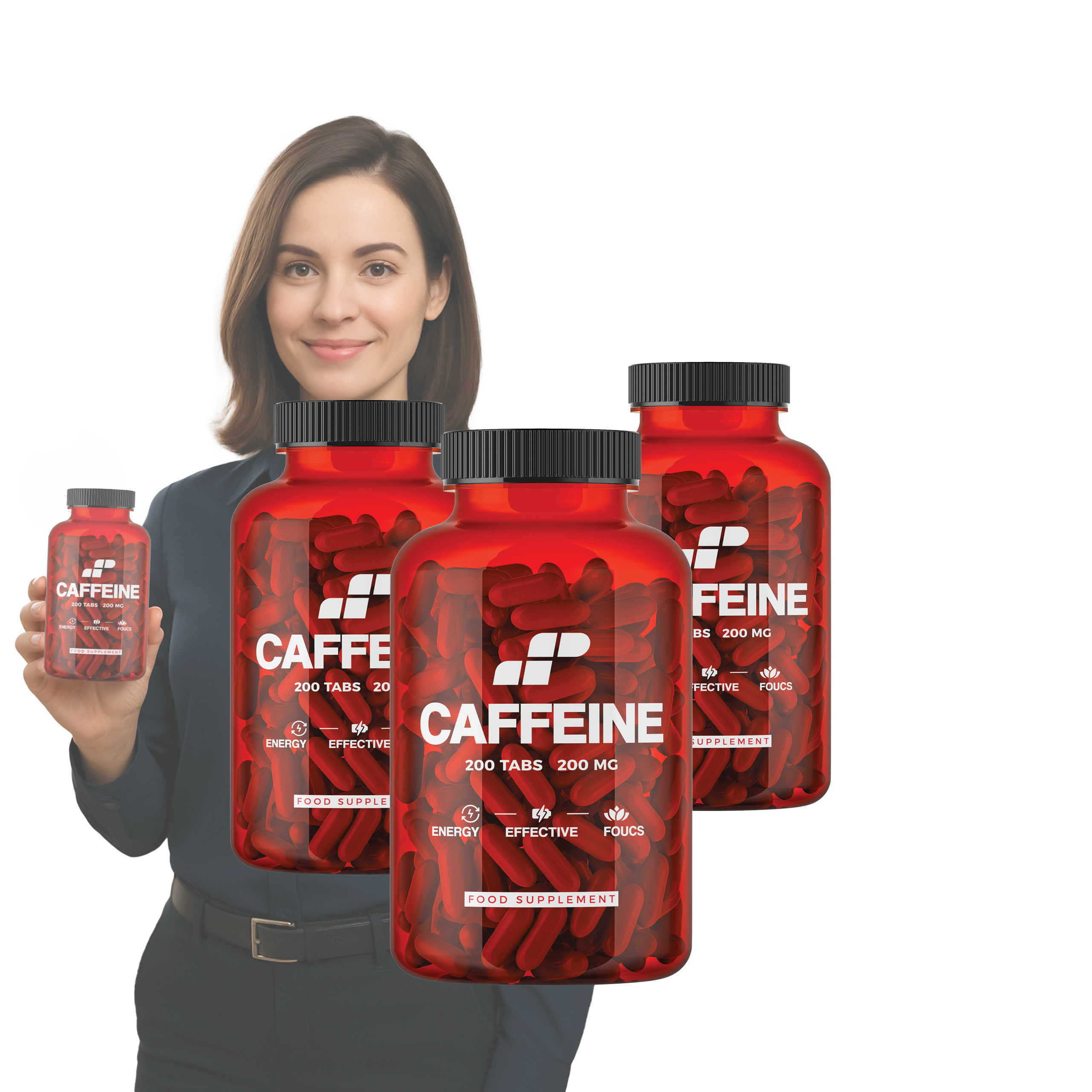 3x MP NUTRITION Caffeine 200mg - 200tabs