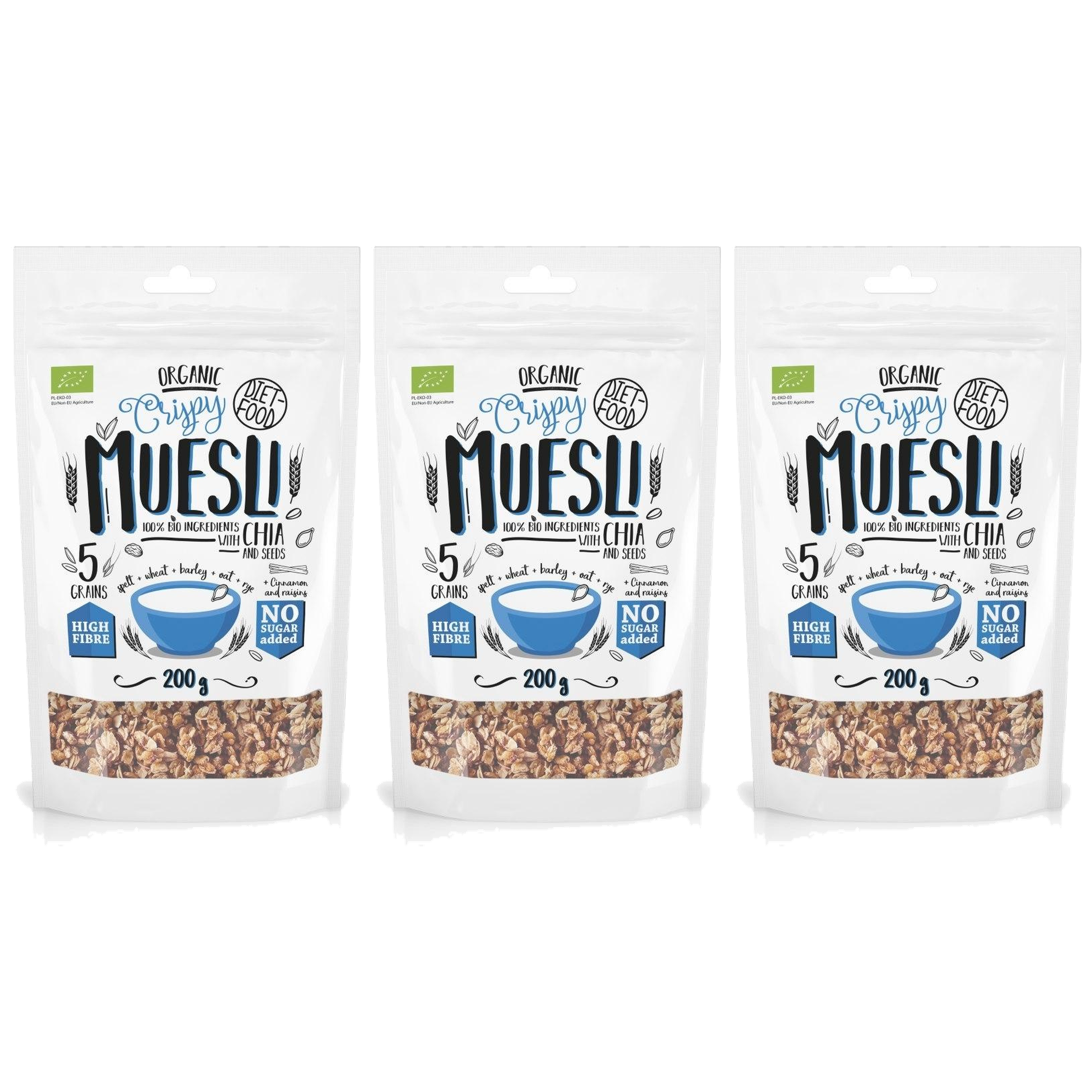 DIET FOOD - Musli Crispy z Chia - 3x 200g