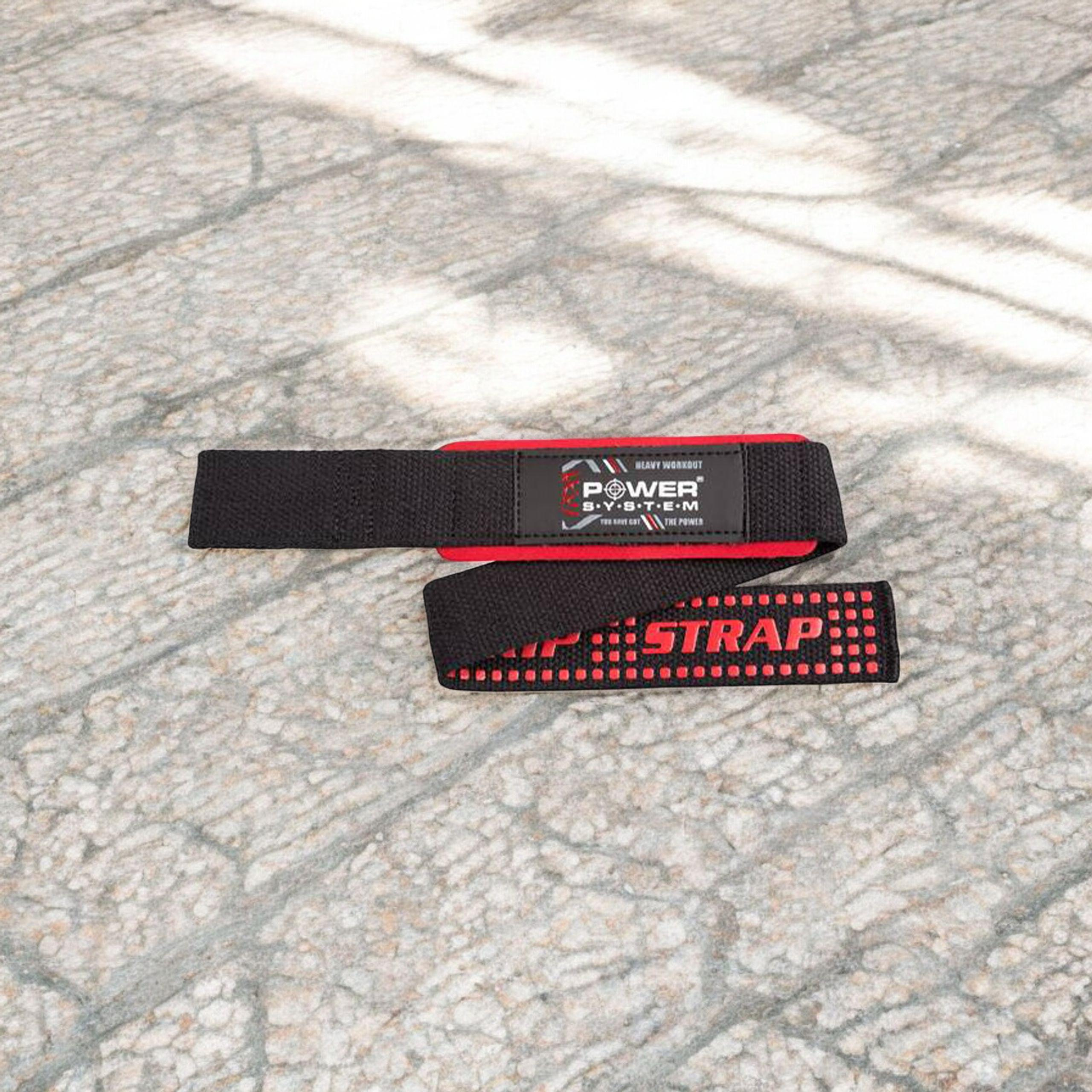 POWER SYSTEM XTR Grip Straps Black/Red - 2x Paski Treningowe