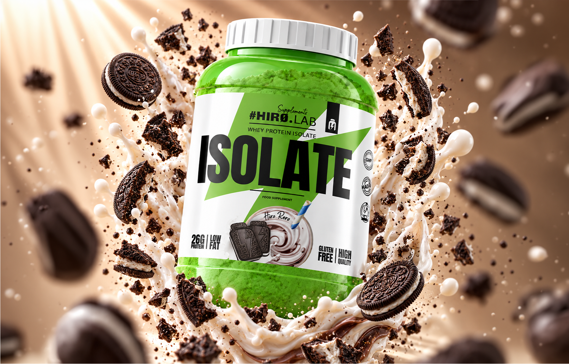 HIRO.LAB Whey Protein Isolate - 1800g sklep_hirolab_isolate_1800g_dubai_chocolate_3_green