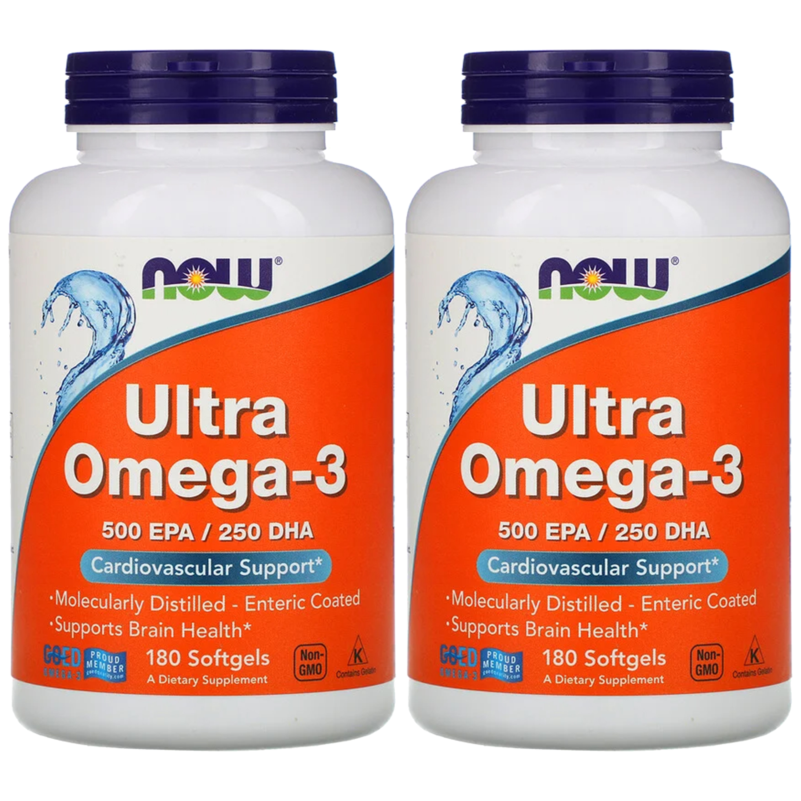 NOW Ultra Omega 3 - 500 EPA / 250 DHA - 2x 180softgels